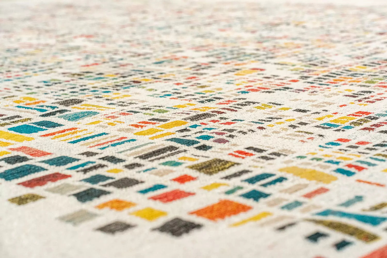 CUBIK Beige Rug with Colorful Pattern