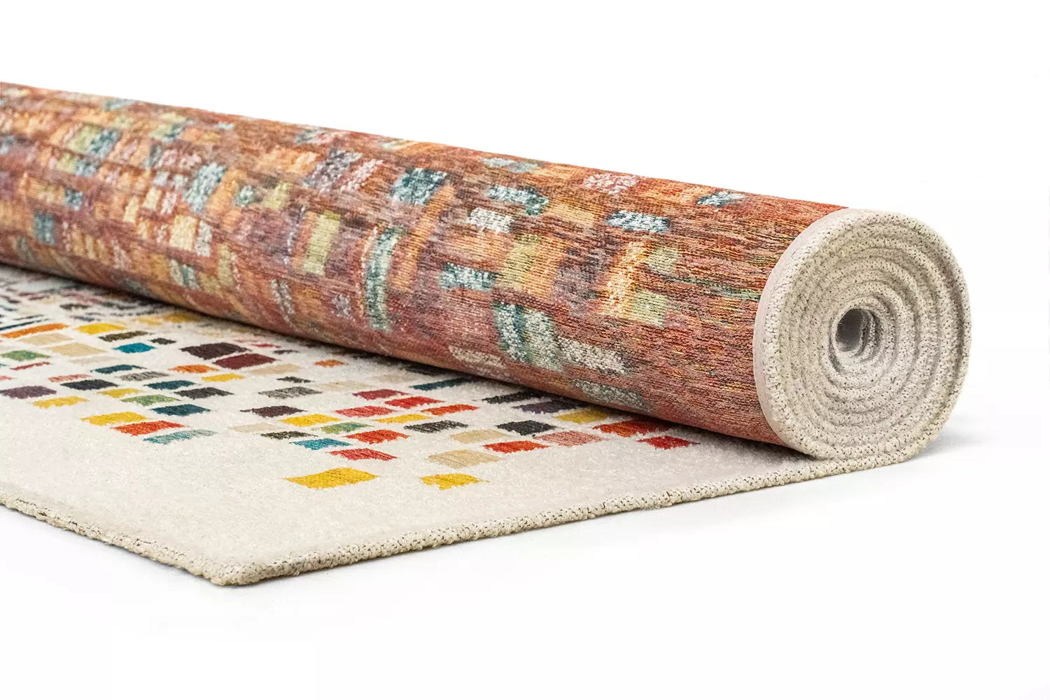 CUBIK Beige Rug with Colorful Pattern