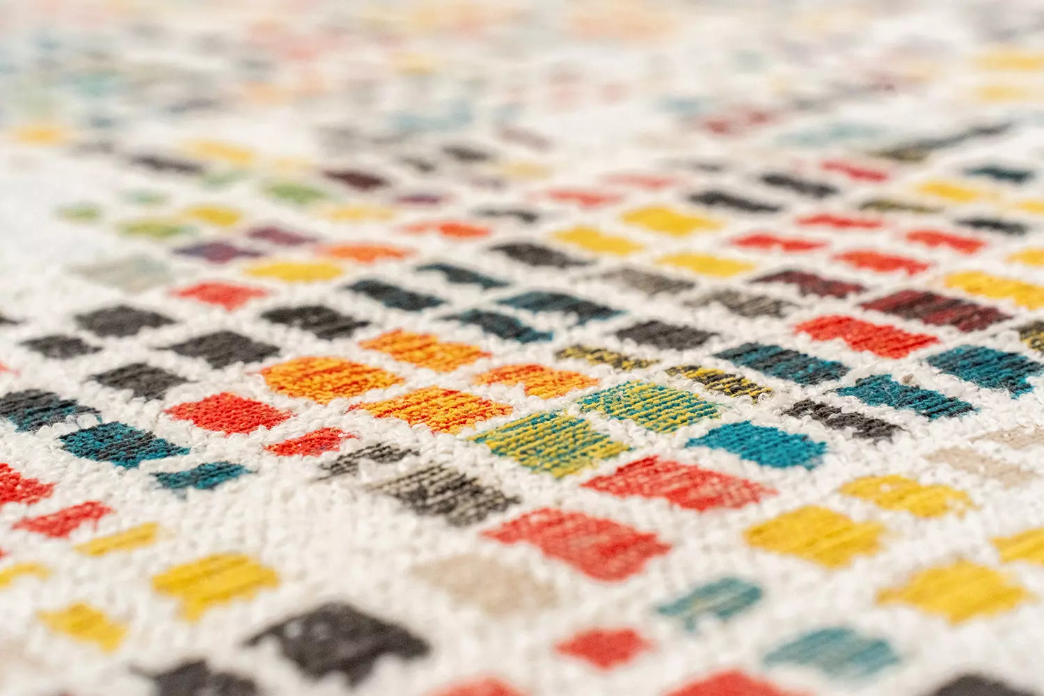 CUBIK Beige Rug with Colorful Pattern