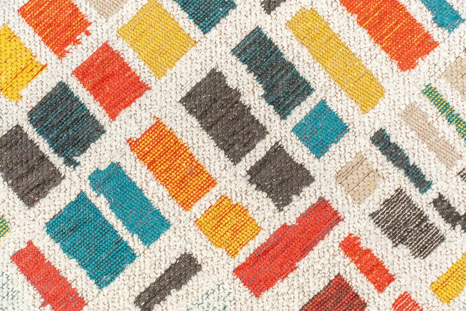 CUBIK Beige Rug with Colorful Pattern