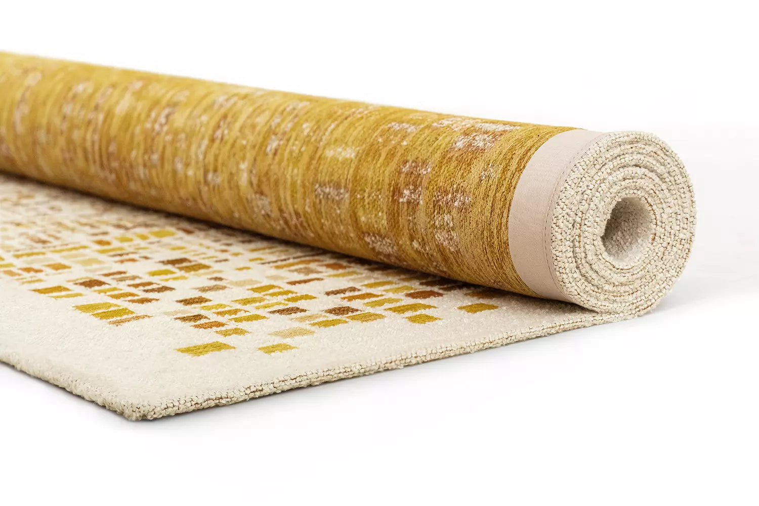 Koberec CUBIK béžový s oranžovou a žltou