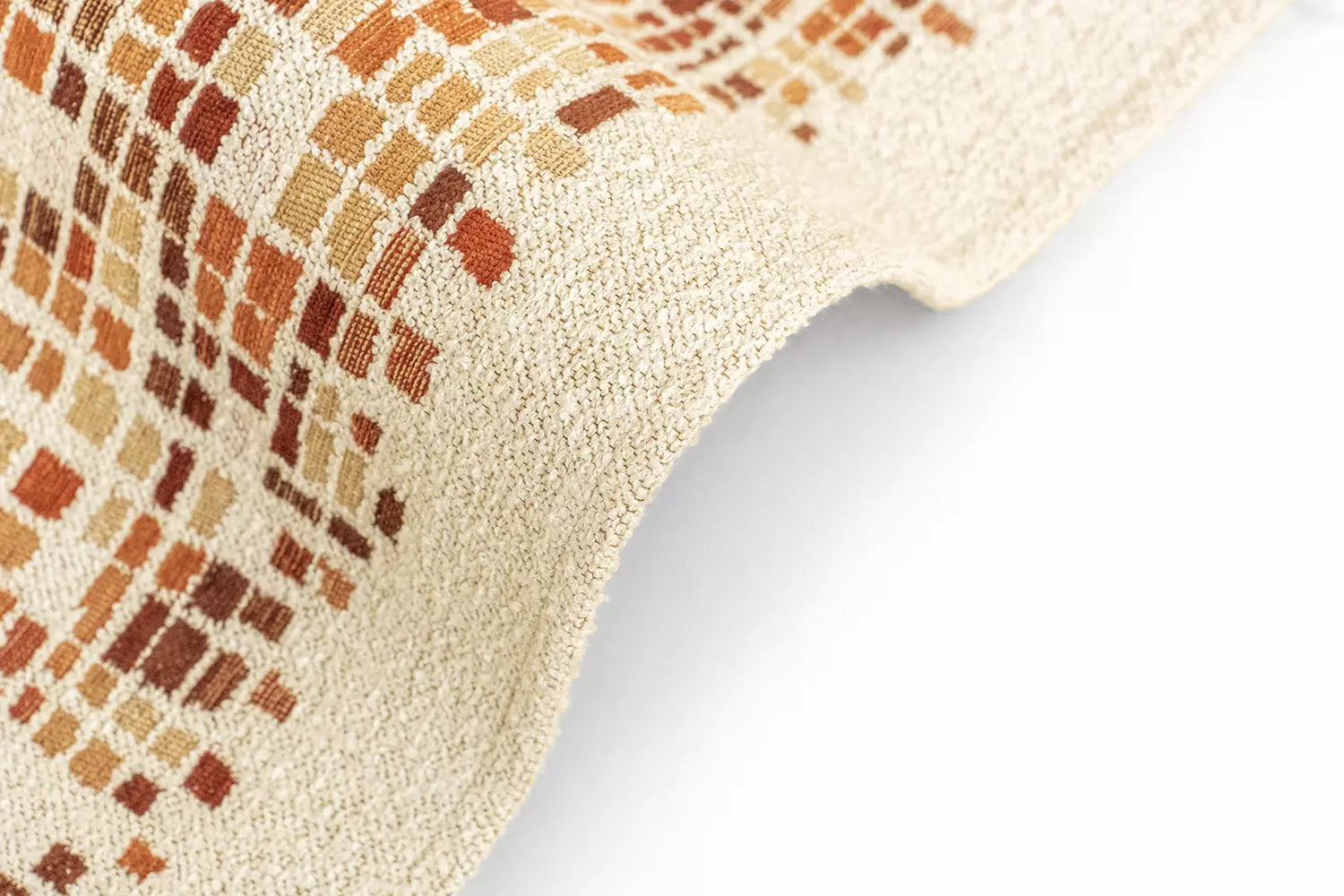 CUBIK Beige Rug with Orange and Burgundy