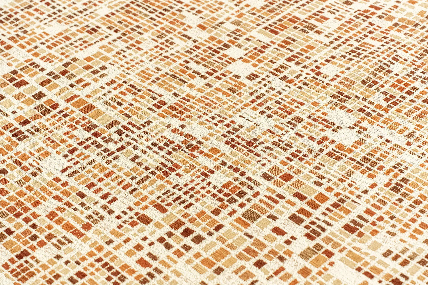 CUBIK Beige Rug with Orange and Burgundy