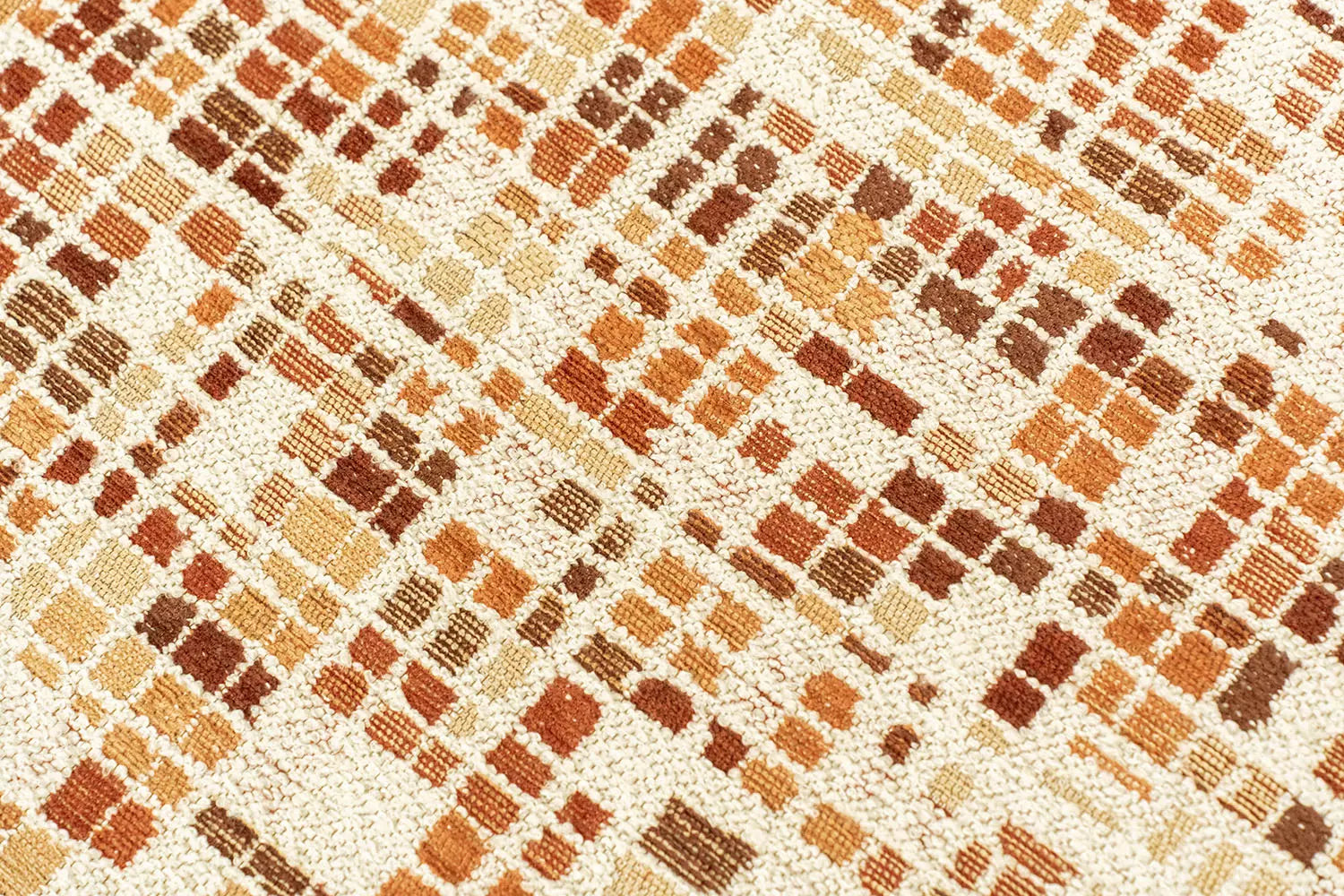 CUBIK Beige Rug with Orange and Burgundy