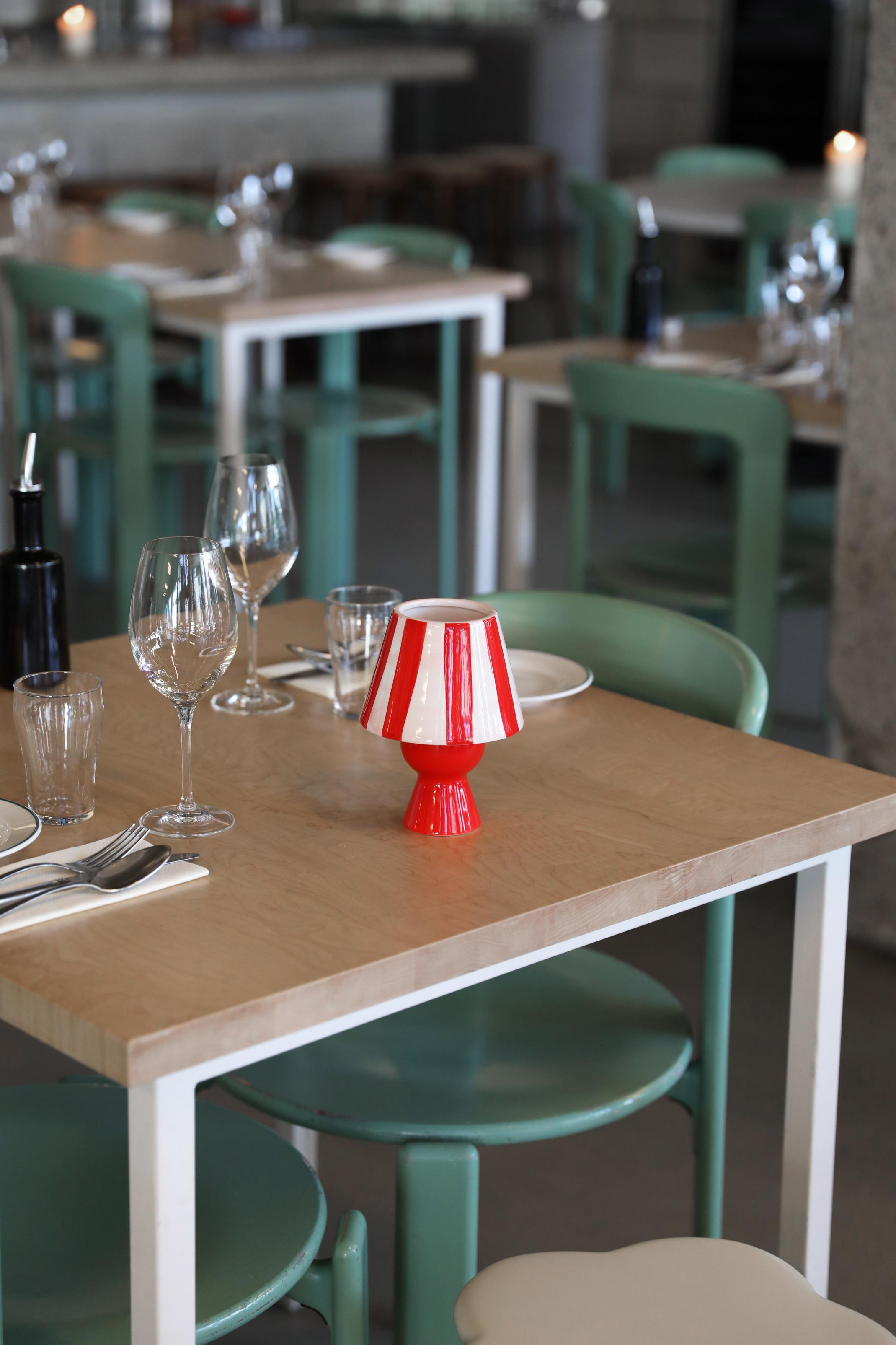 Sviečnik na tealight CANTINE červený s bielym