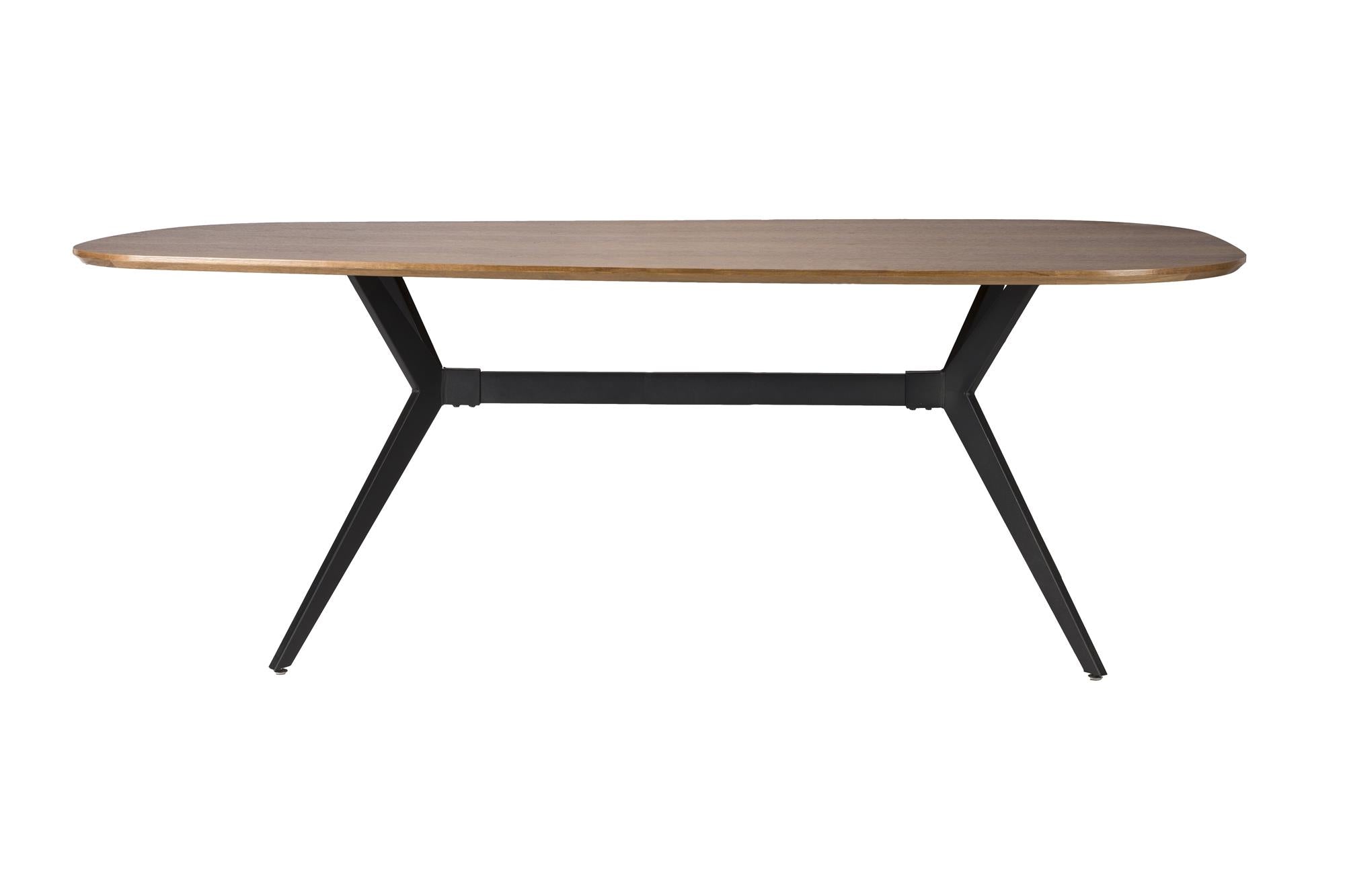 CHASE ORGANIC brown oval table with a black base