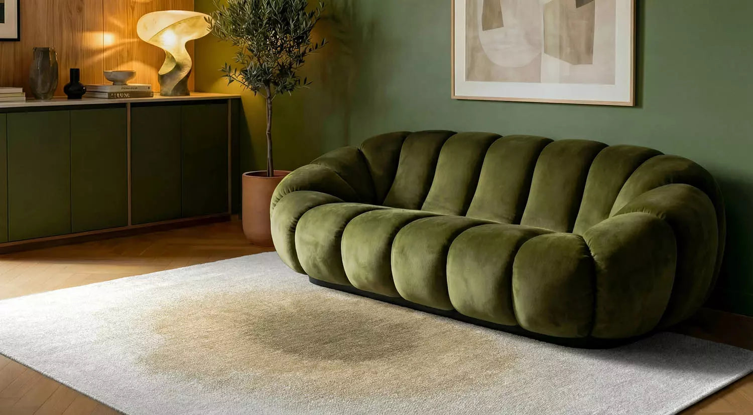 Biely koberec DROP s krémovým odtieňom