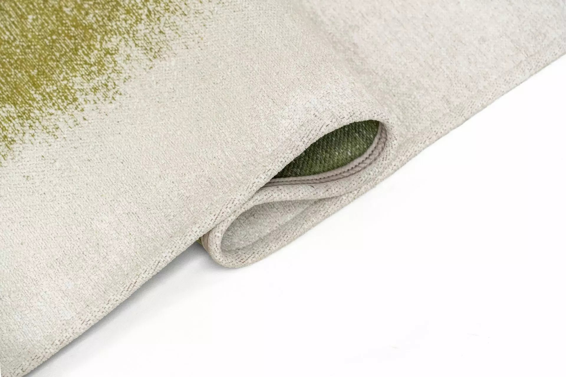 Biely koberec DROP so zelenou