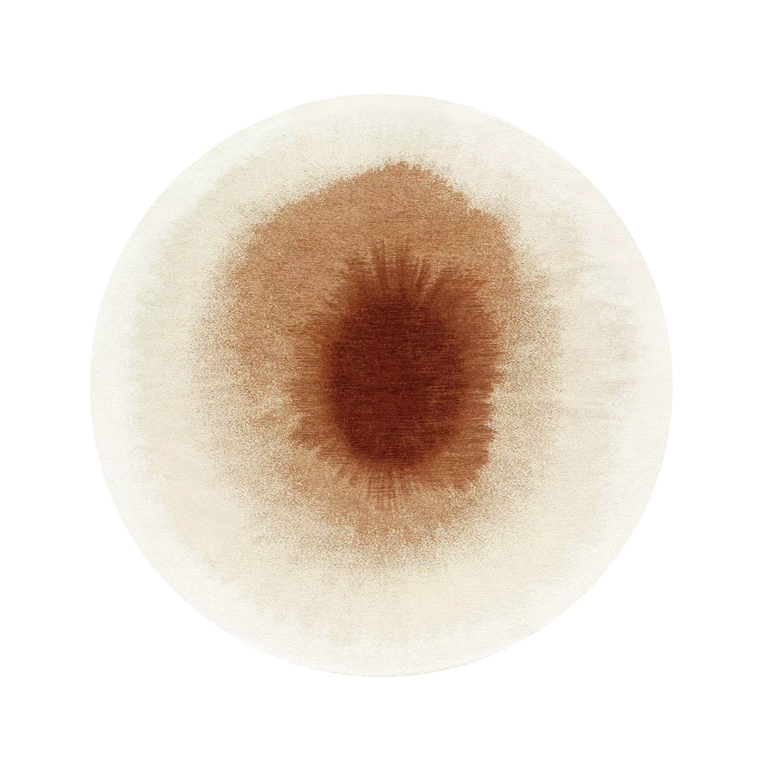 Round DROP rug in white with brown