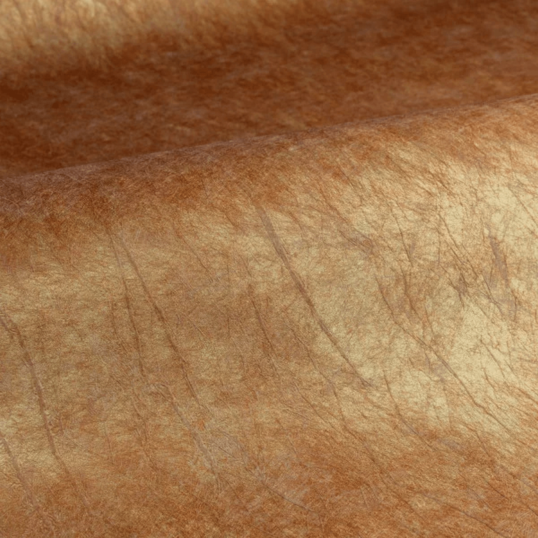 Textilná štruktúrovaná metalická tapeta s riasením OXEA - TERRE DE SIENNE DORÉ terakota so zlatým