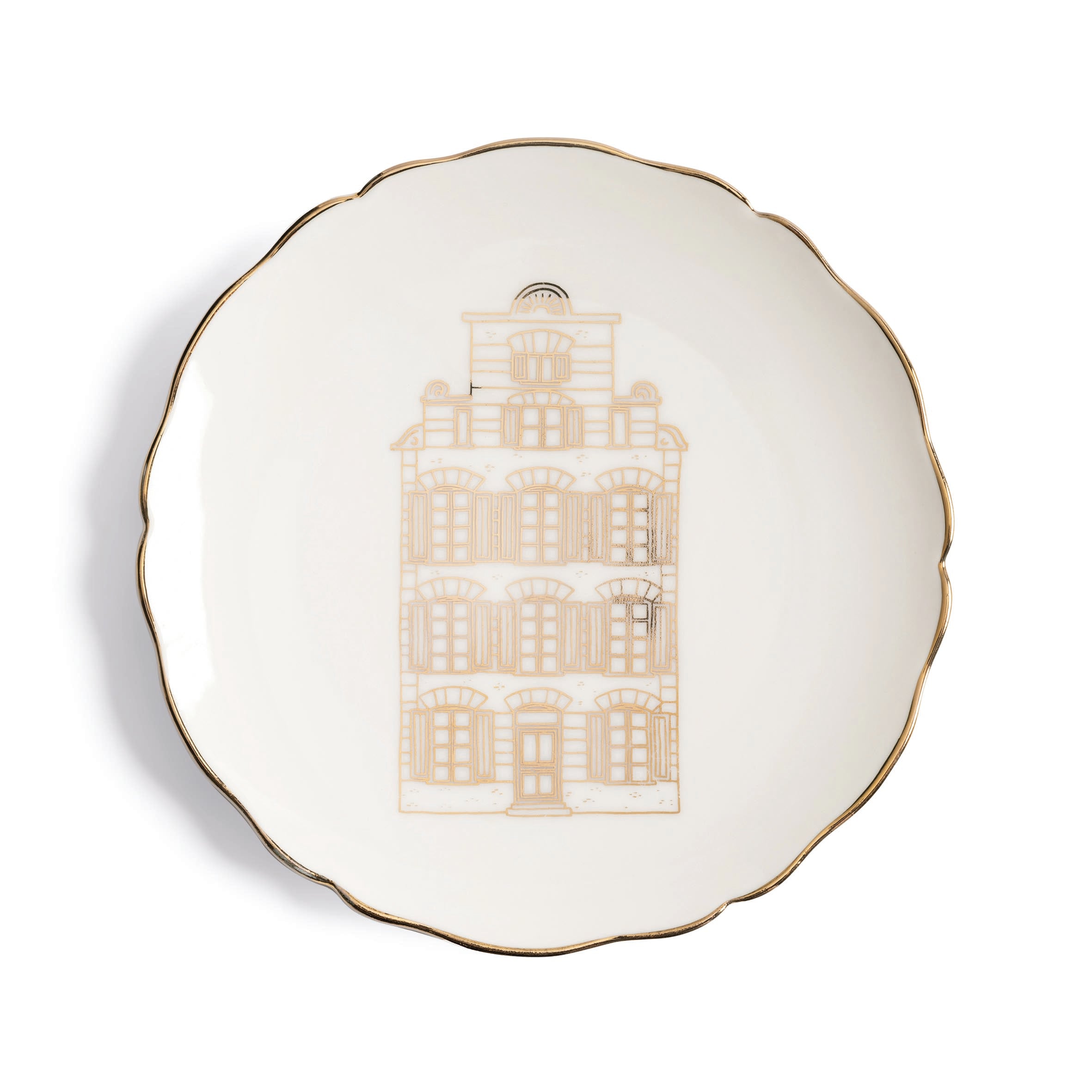 Dessert Plate Set CANAL HOUSE beige with gold