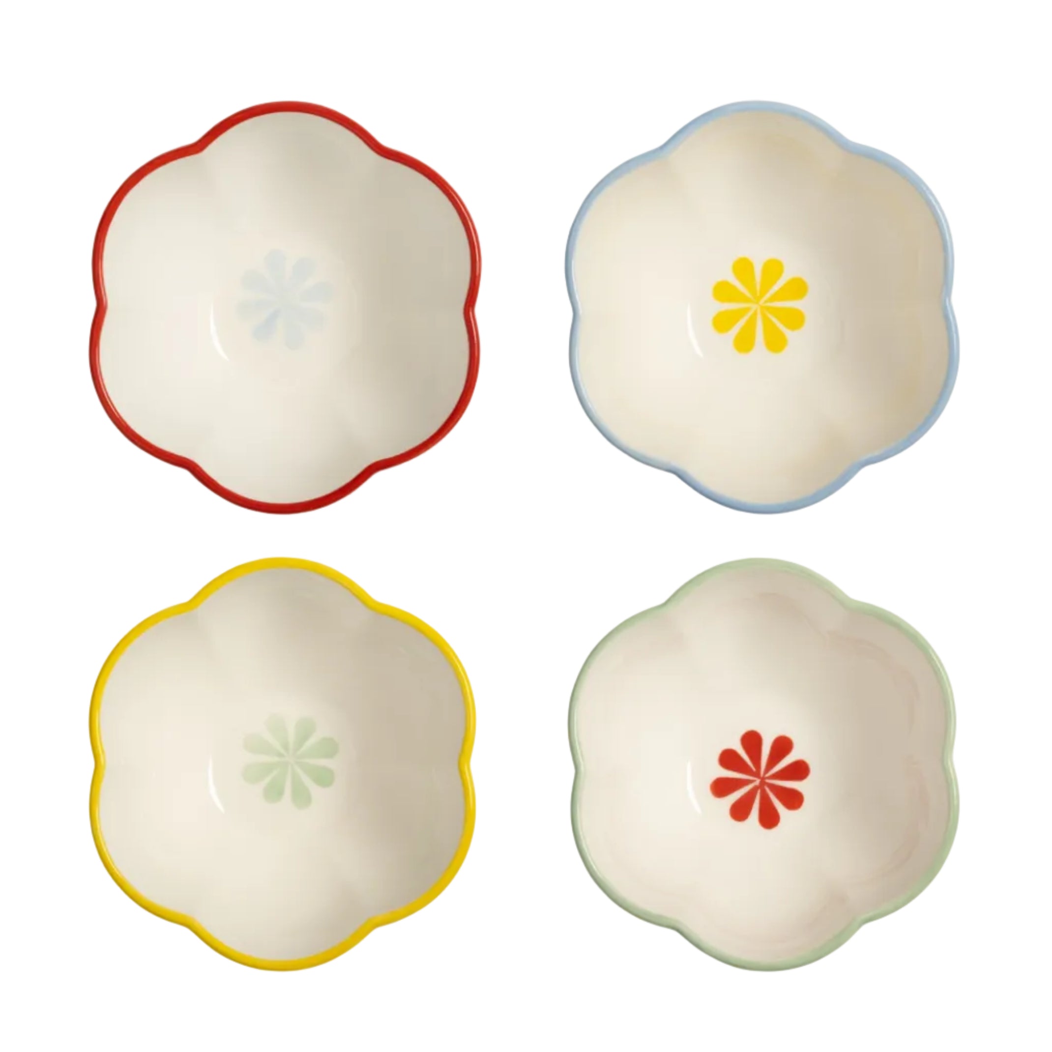 Súprava misiek FOLK farebná porcelán