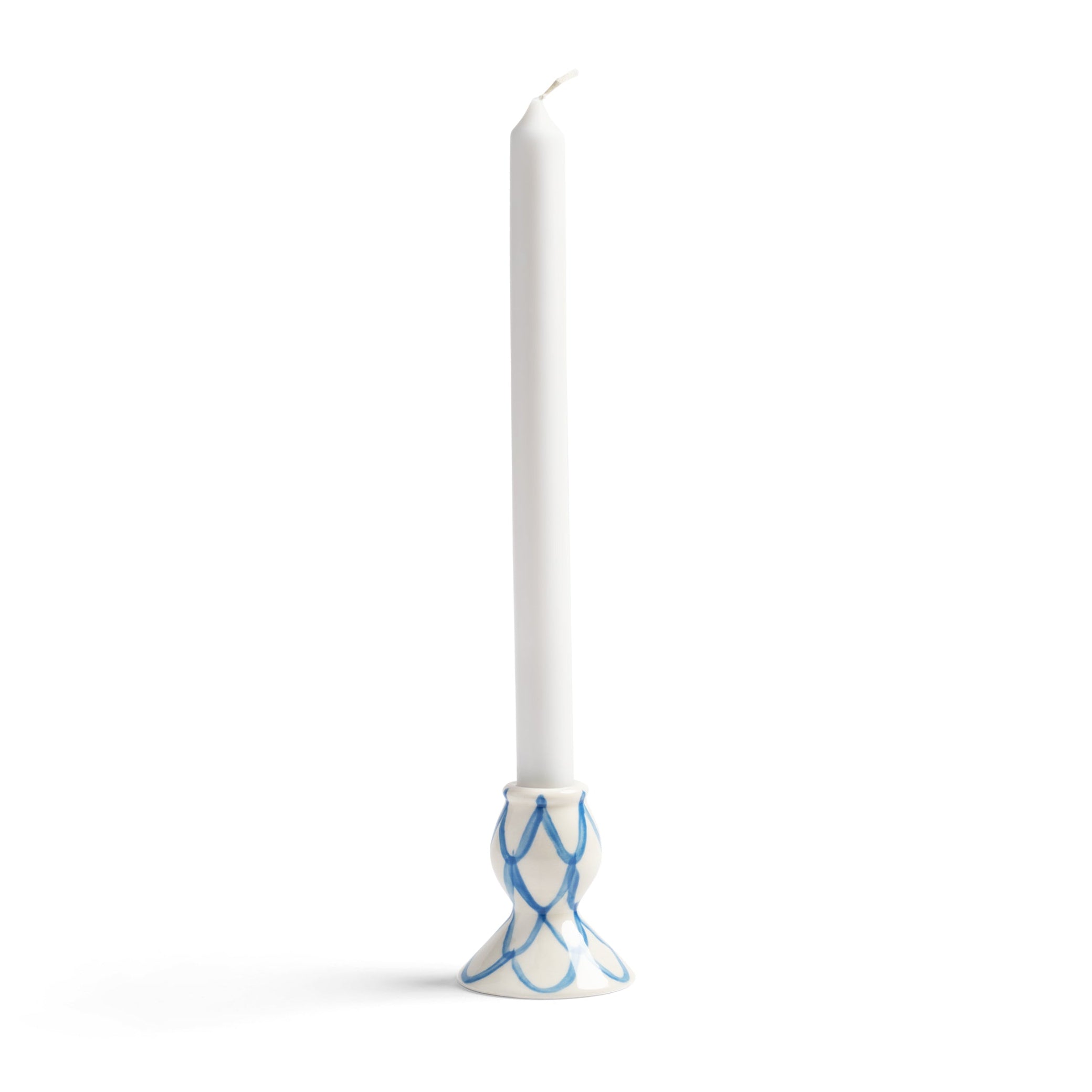 White SIRENE Candle Holder with Blue