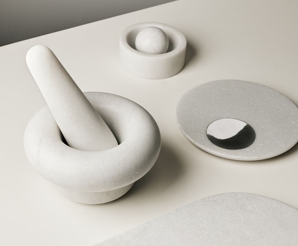 Tácka STONE biely mramor