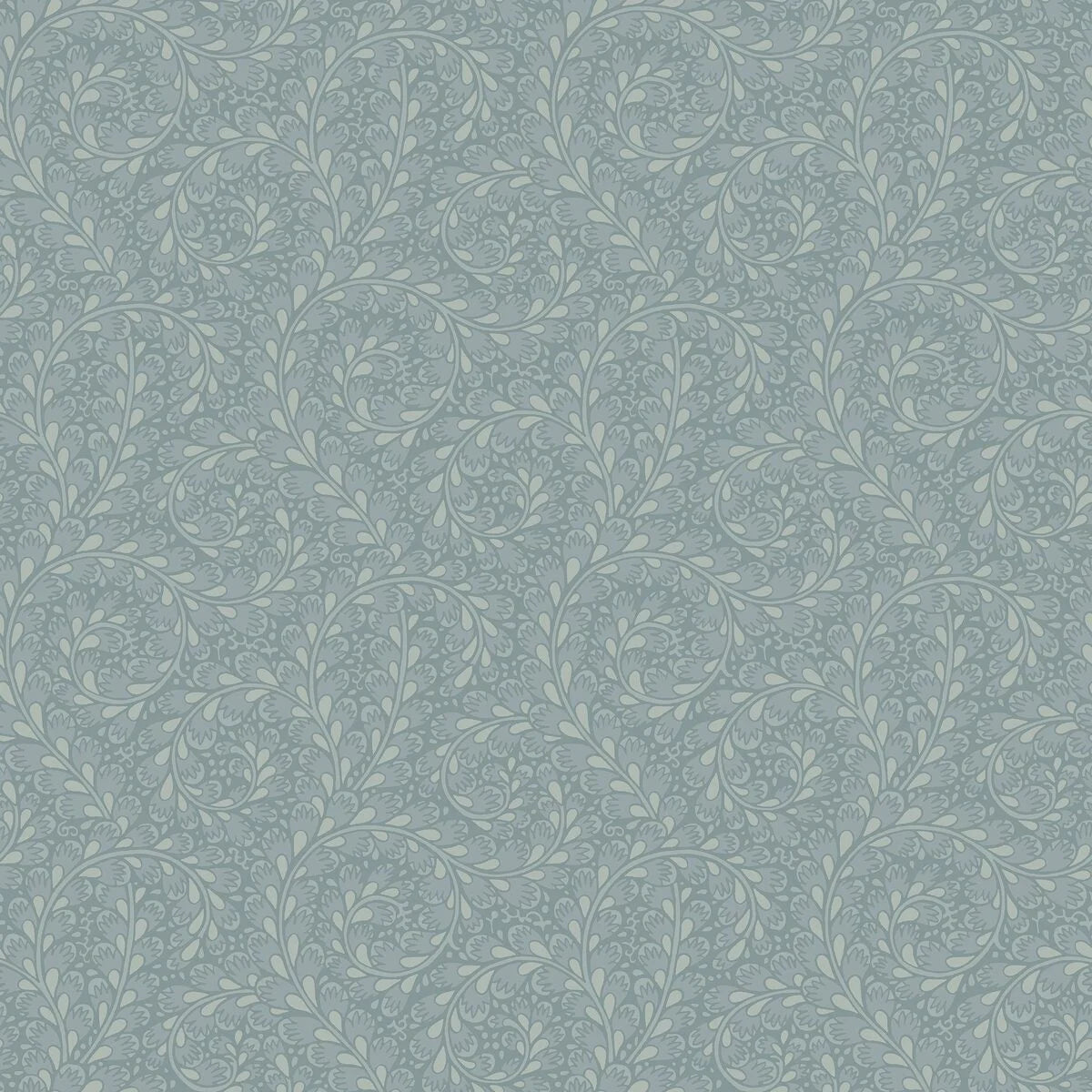 Wild Ferns Blue Leaf Pattern Wallpaper