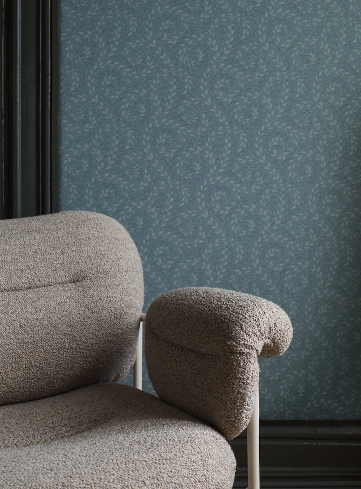 Wild Ferns Blue Leaf Pattern Wallpaper