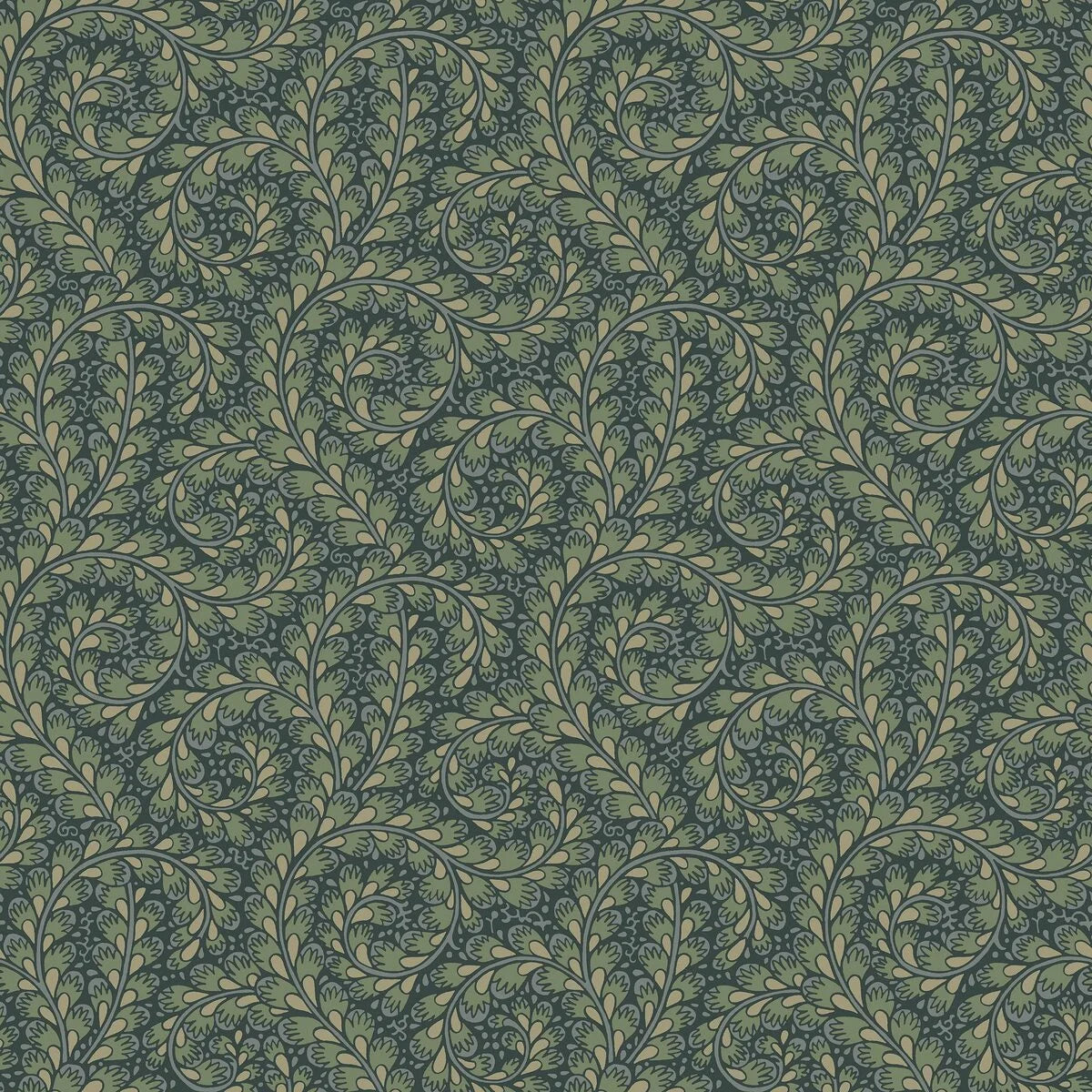 Wild Ferns Green Leaf Pattern Wallpaper