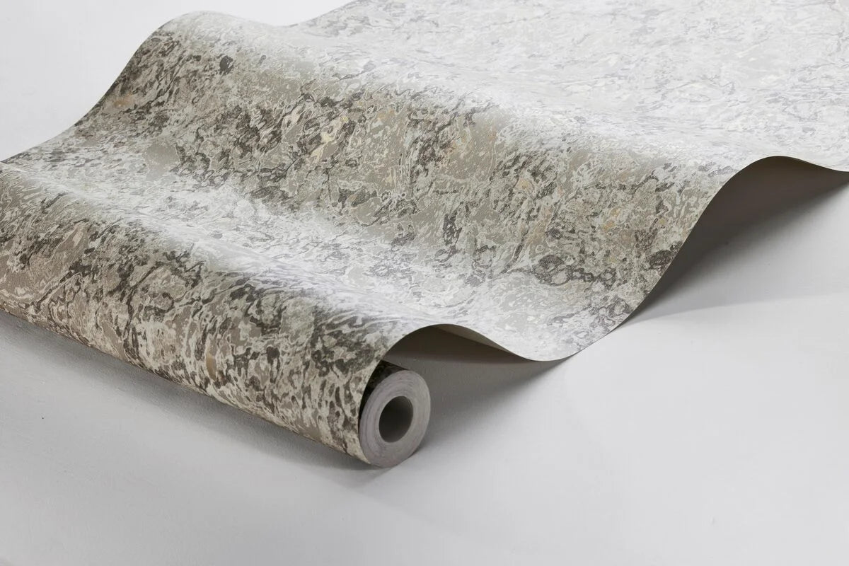 Tapeta imitujúca mramor TRAVERTINE šedá s béžovou