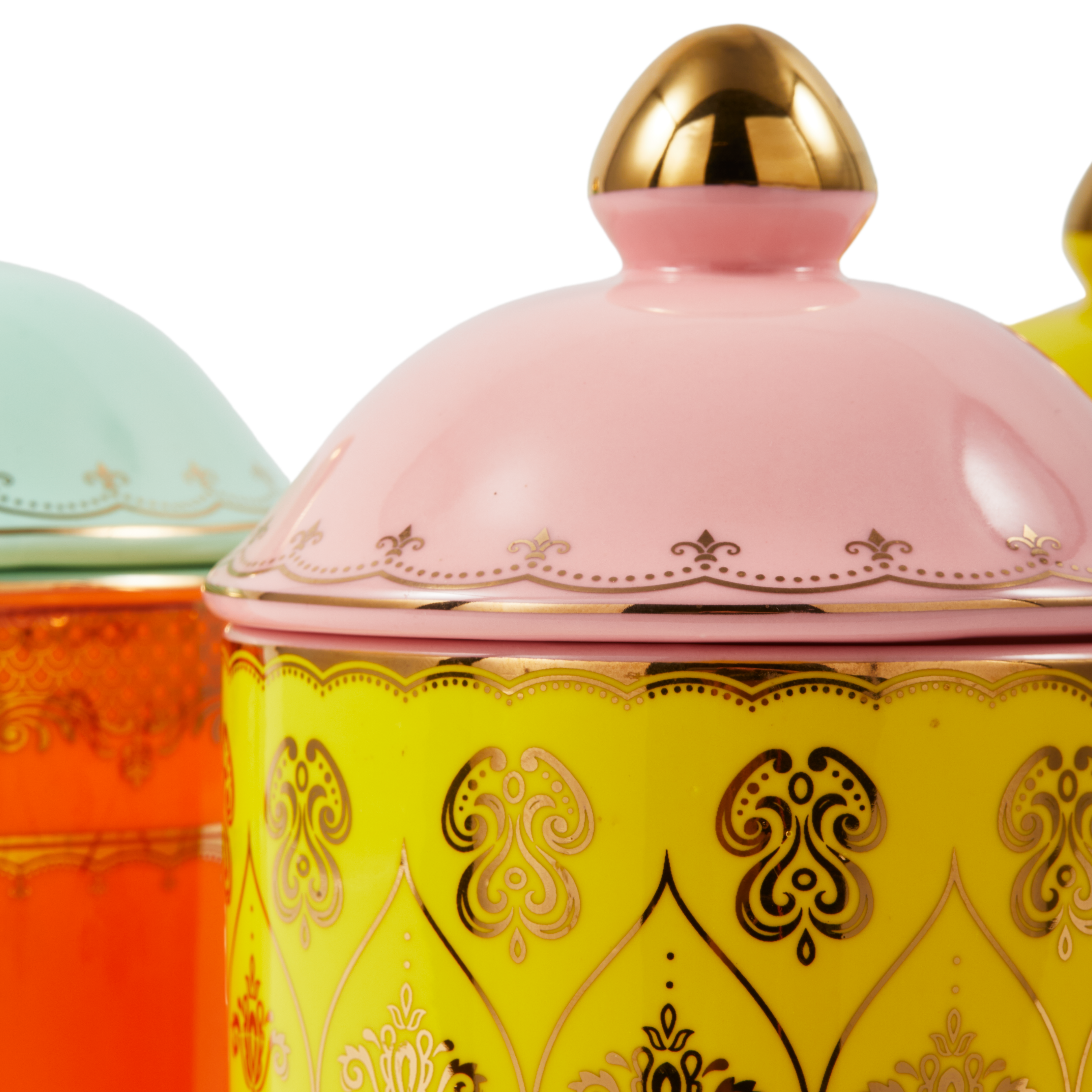 Porcelánový pohár DEDKO žltý s ružovým