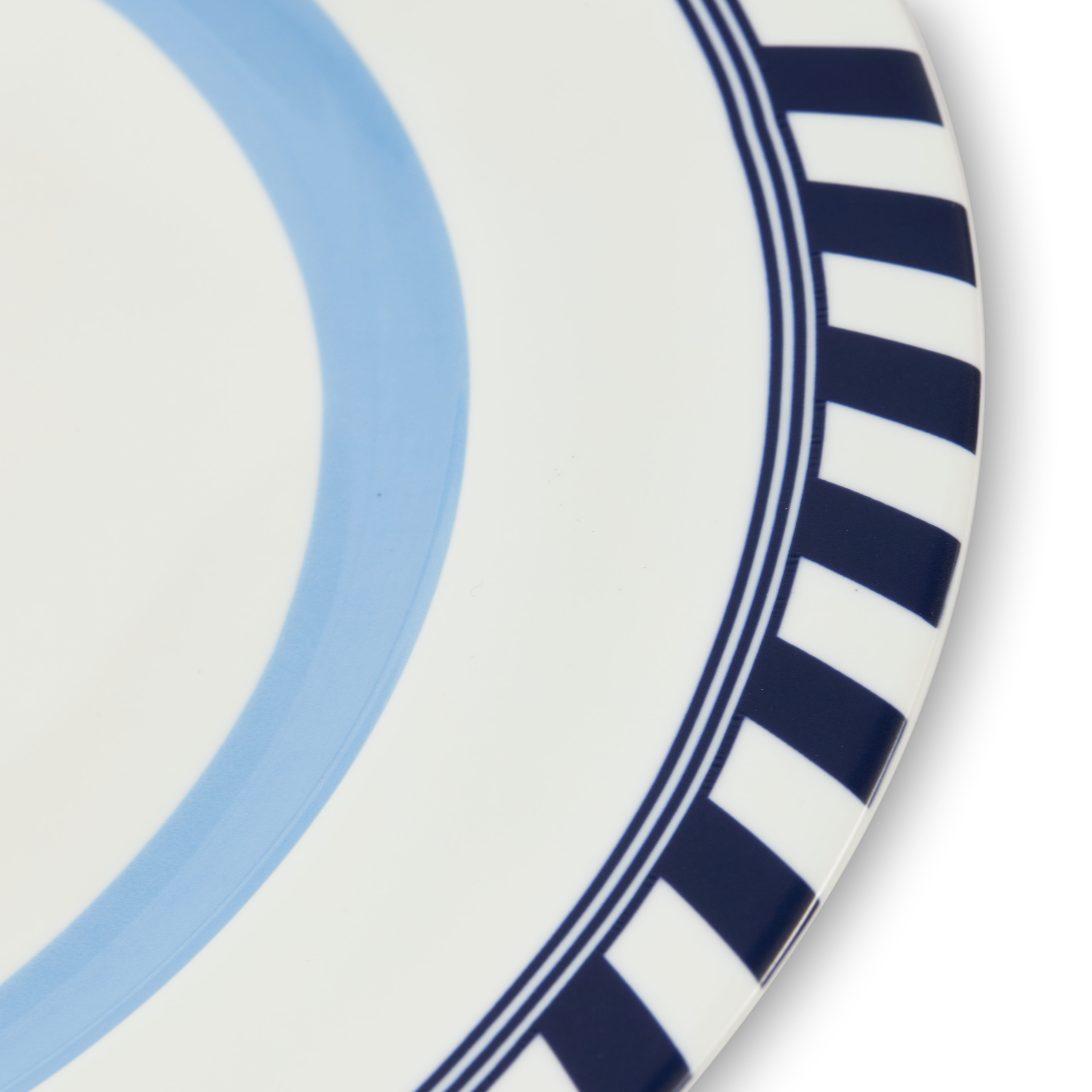 Bird Patterned Plate Set White with Blue