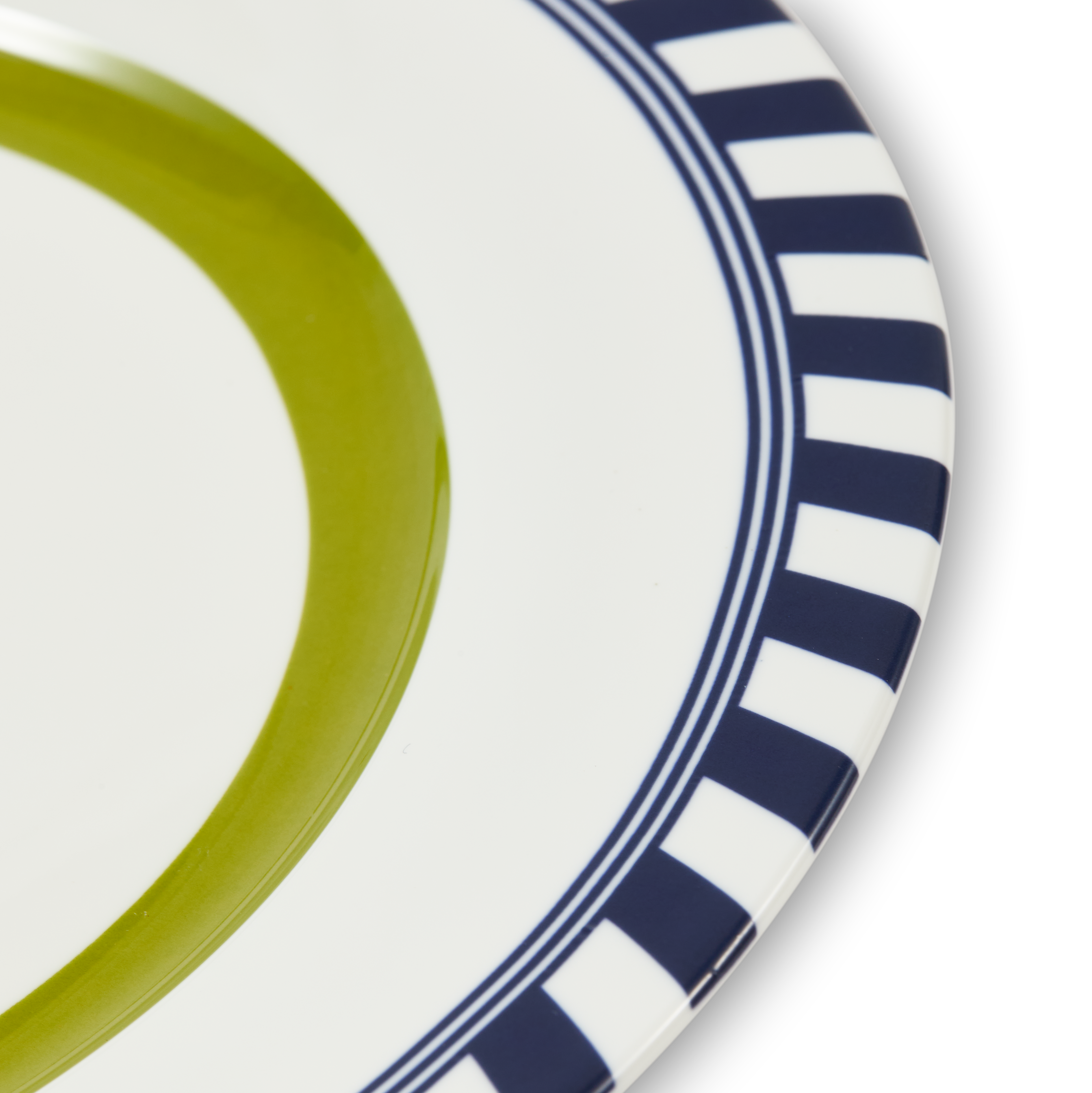 Súprava tanierov S VTÁČKOVÝM MOTÍVOM biela s olivovou a modrou