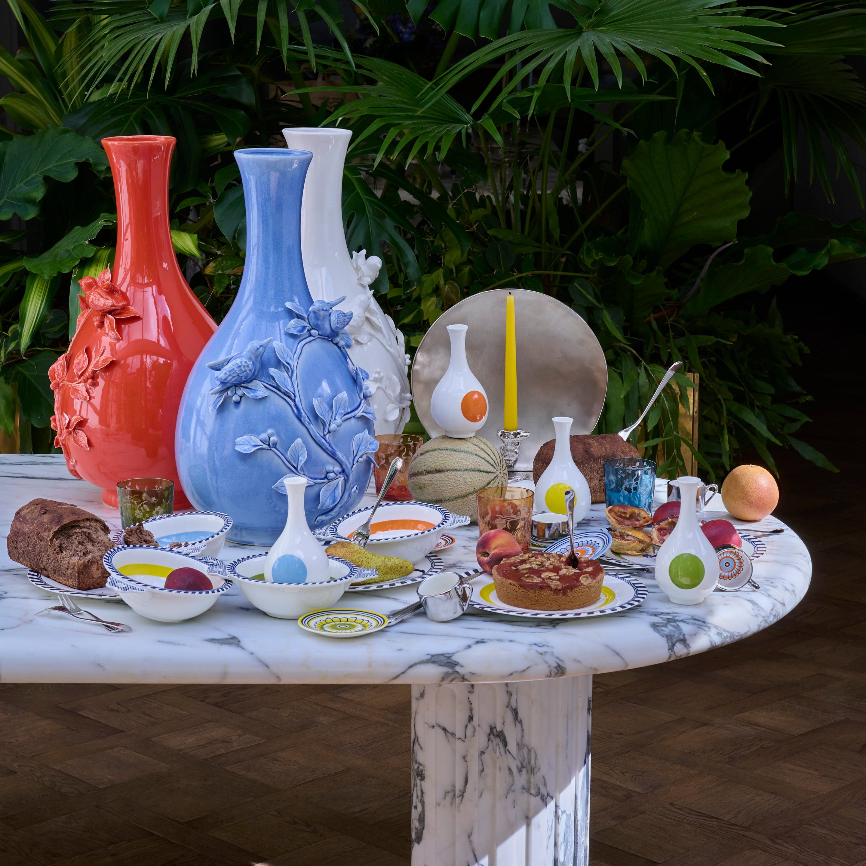 Súprava pohárov ROZPTÝLENÉ KVETY modrá s pieskovaným vzorom