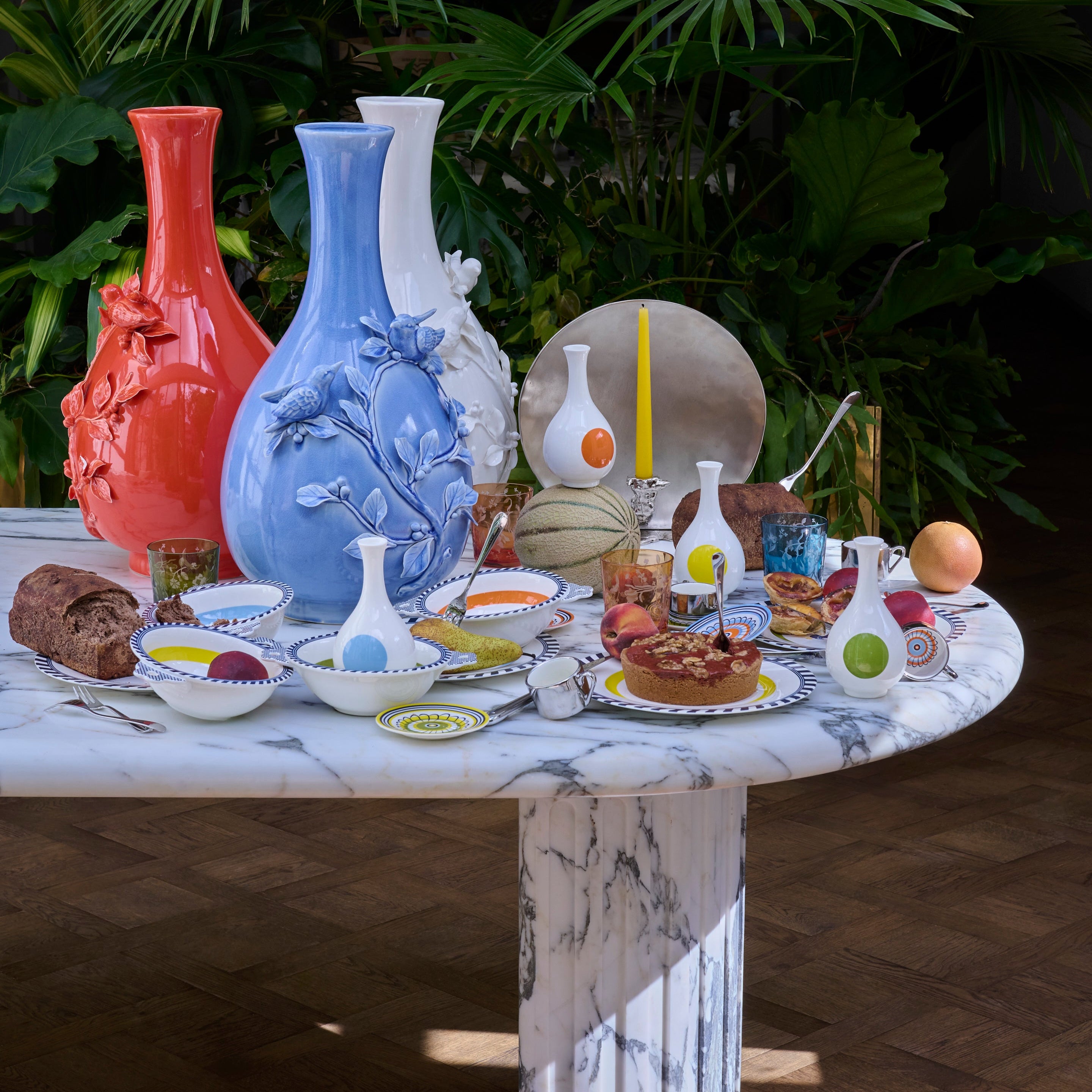 Miska BIRD biela s modrou