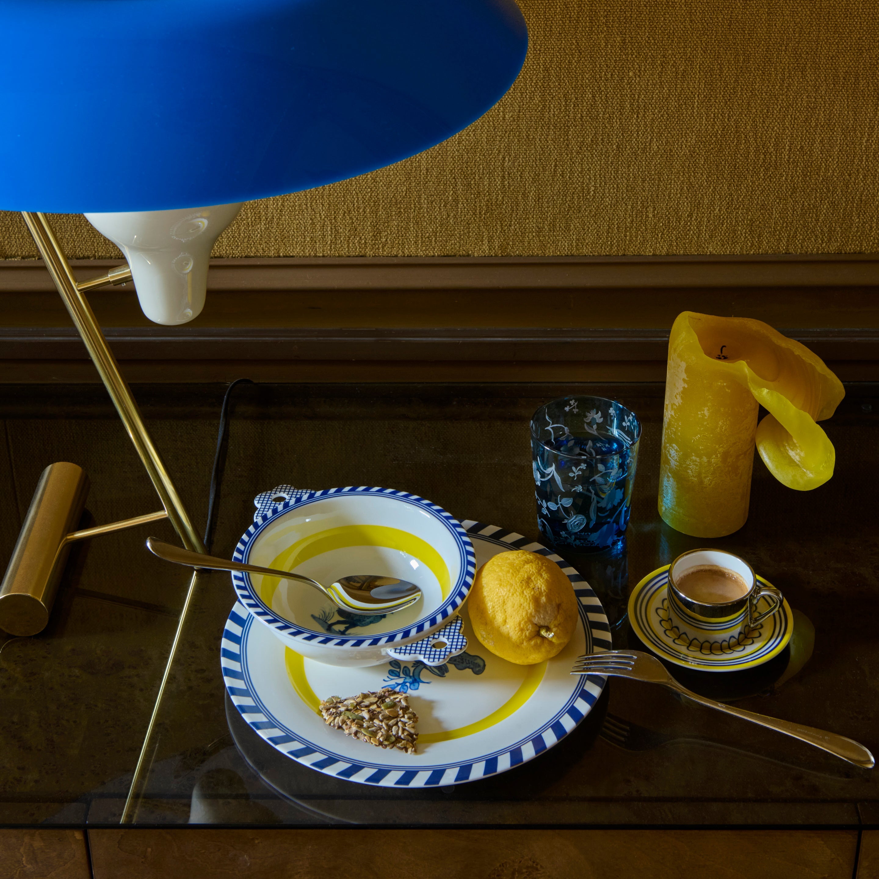 FLORAL Orange and Blue Espresso Cup Set