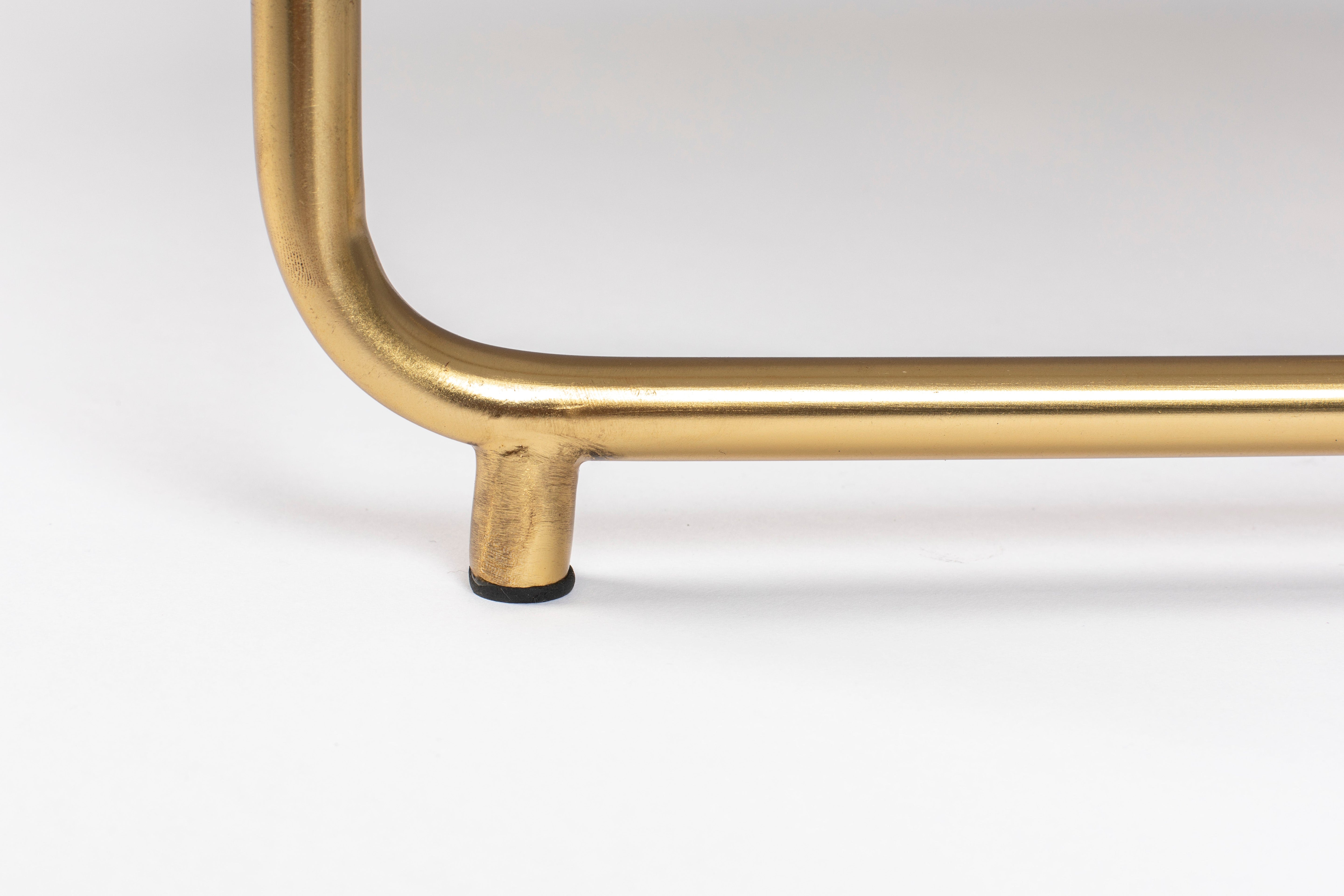 Kávový stolík TIMPA biely mramor so zlatým podstavcom