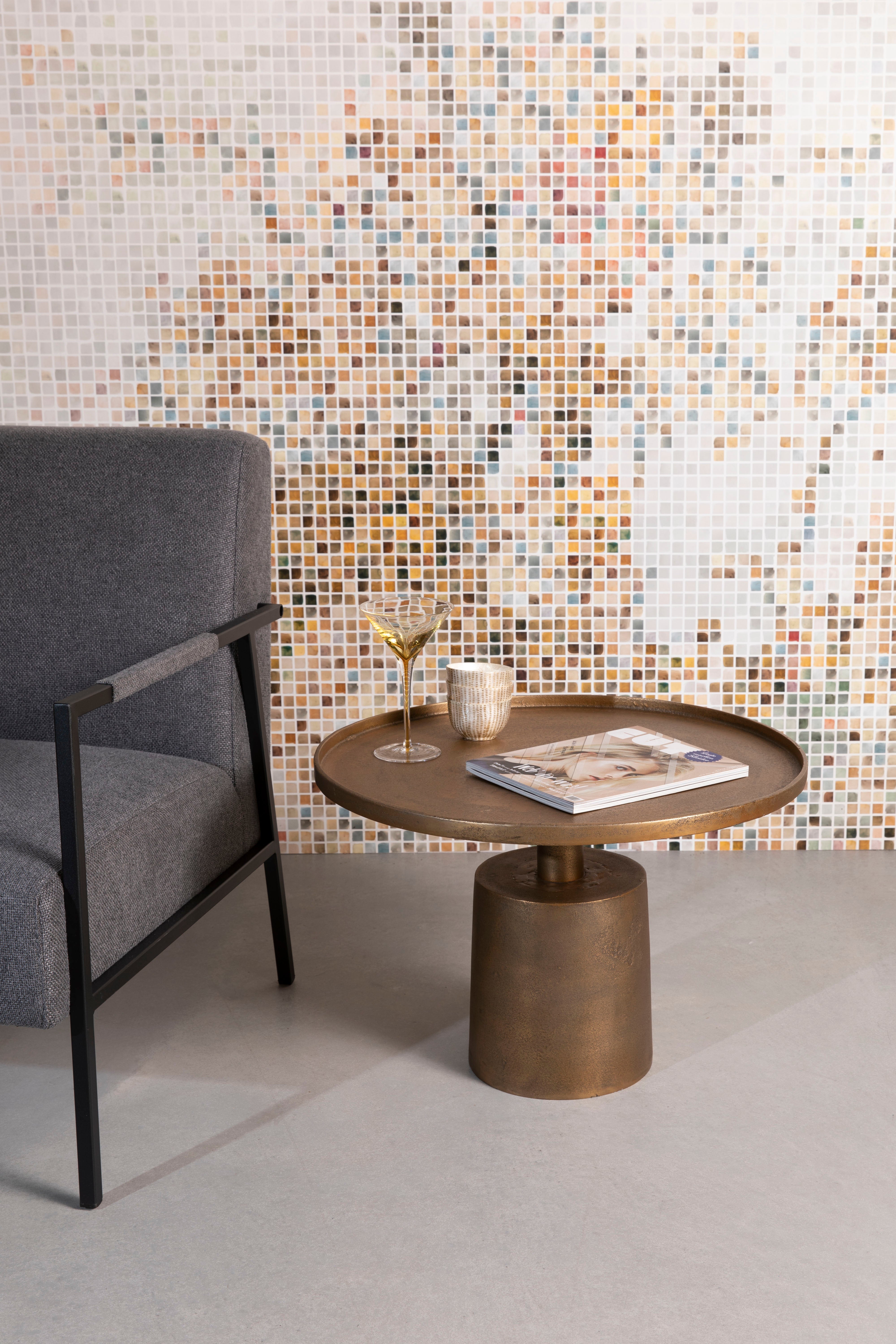 Kávový stolík MASON antický zlatý