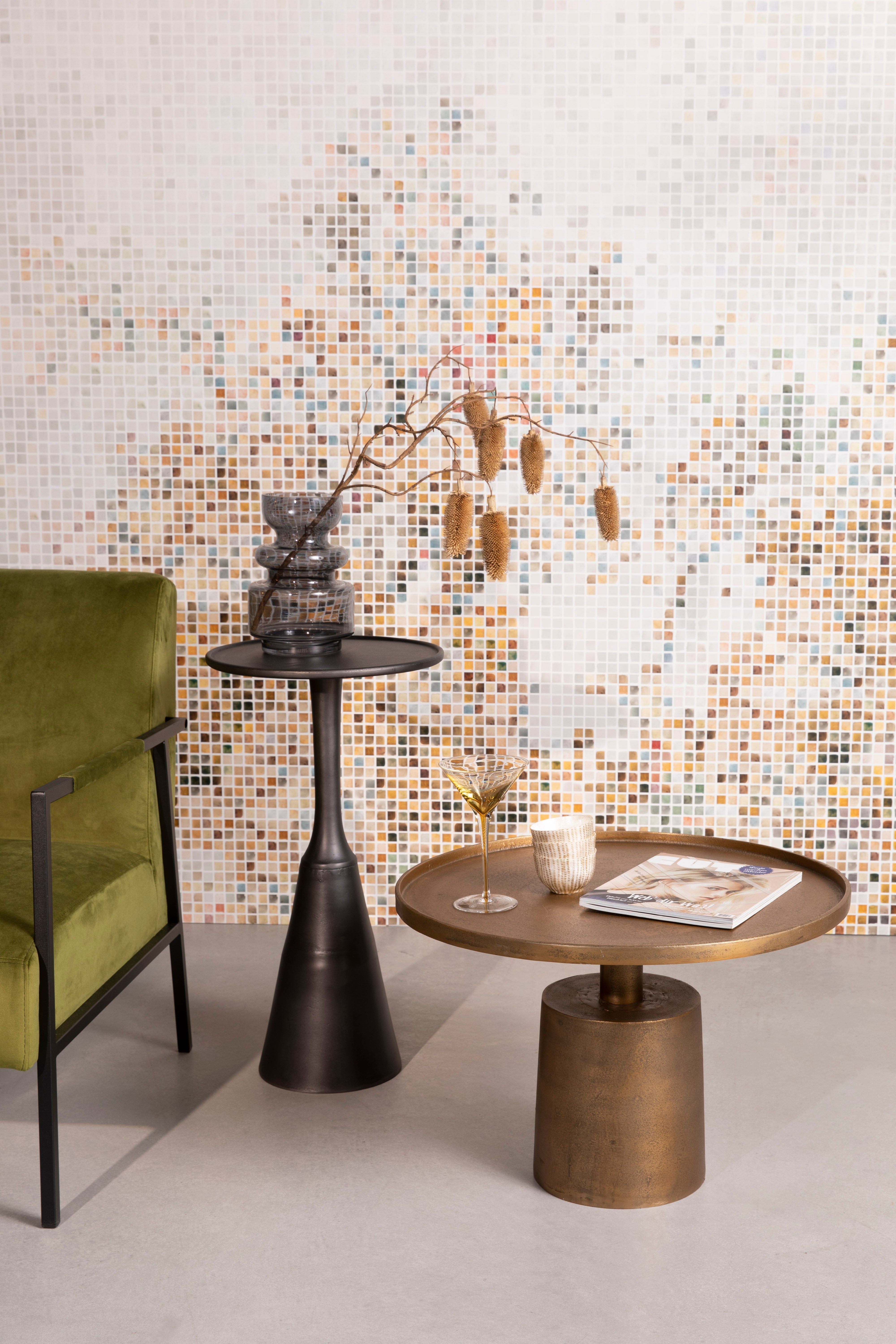 Kávový stolík MASON antický zlatý