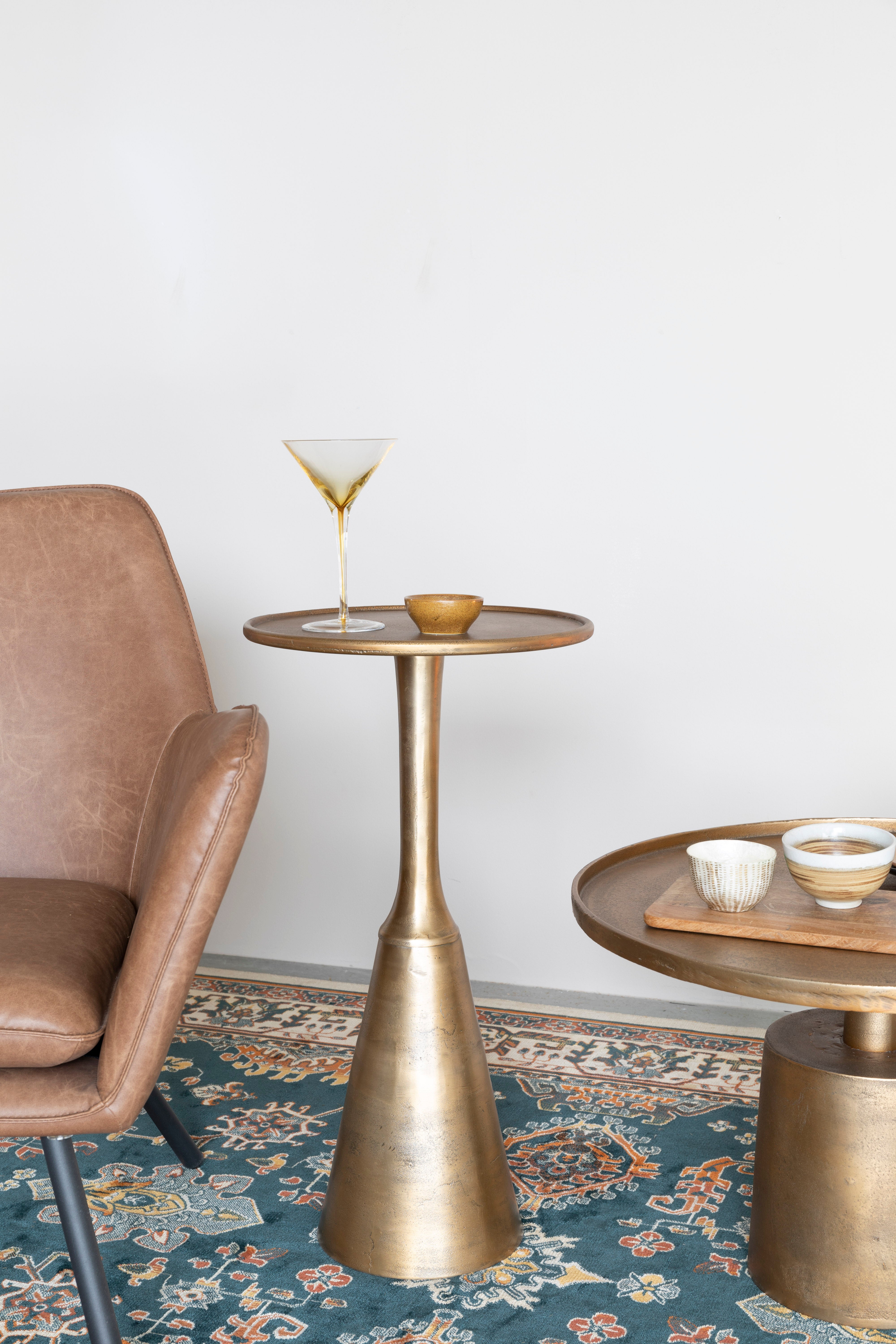 Kávový stolík MASON antický zlatý