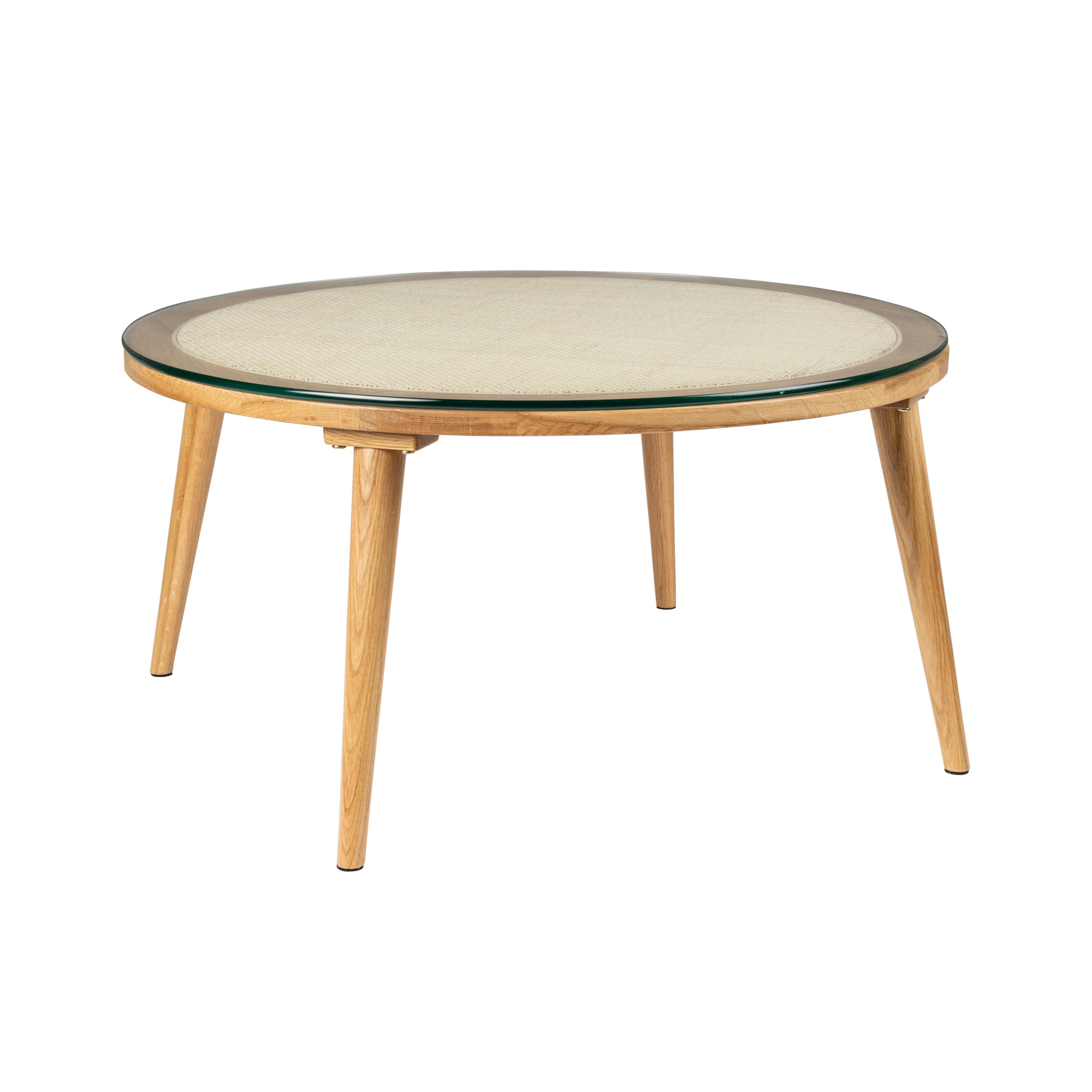 Kávový stolík HARU z ratanu s drevenou základňou