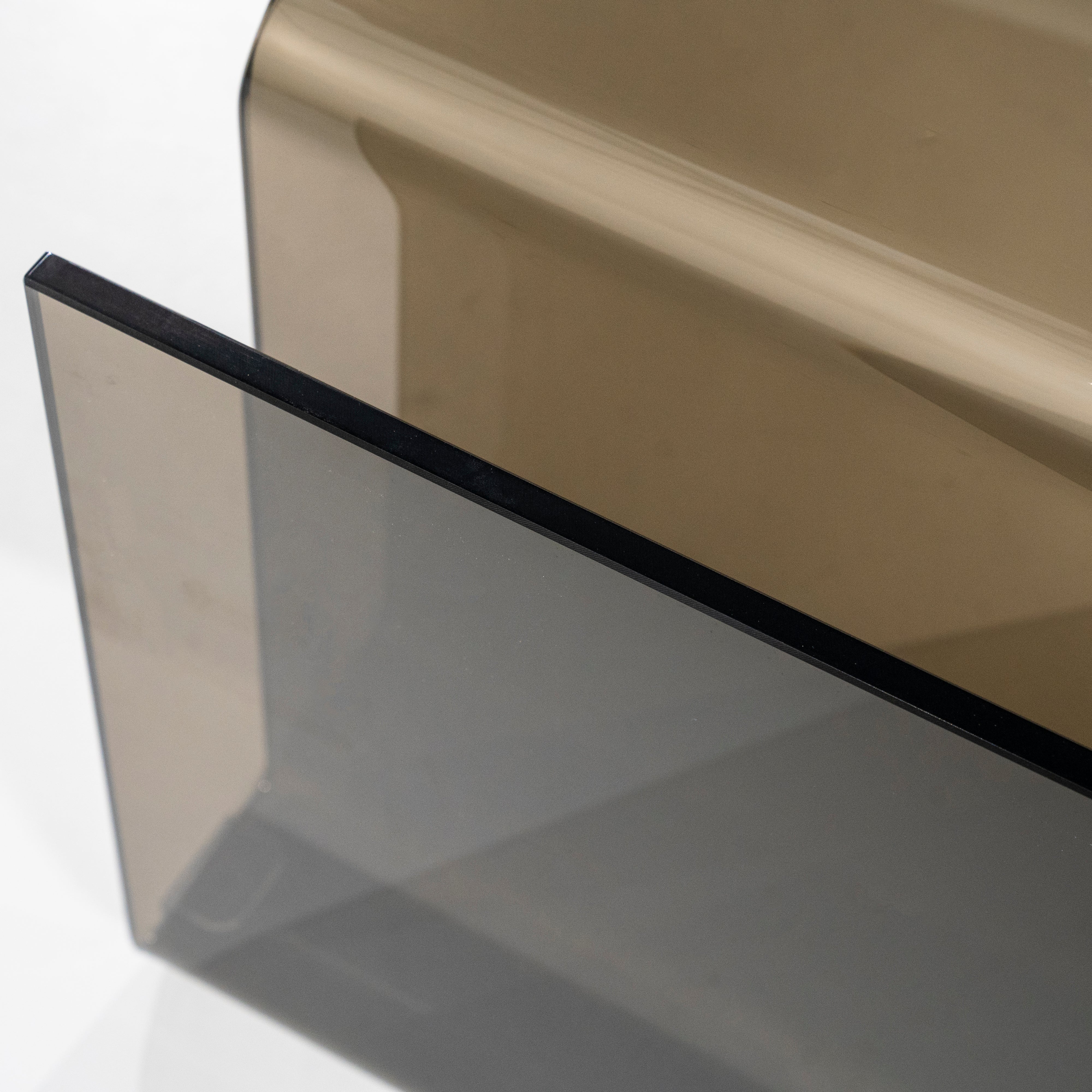 SHADOW Side Table Brown Glass