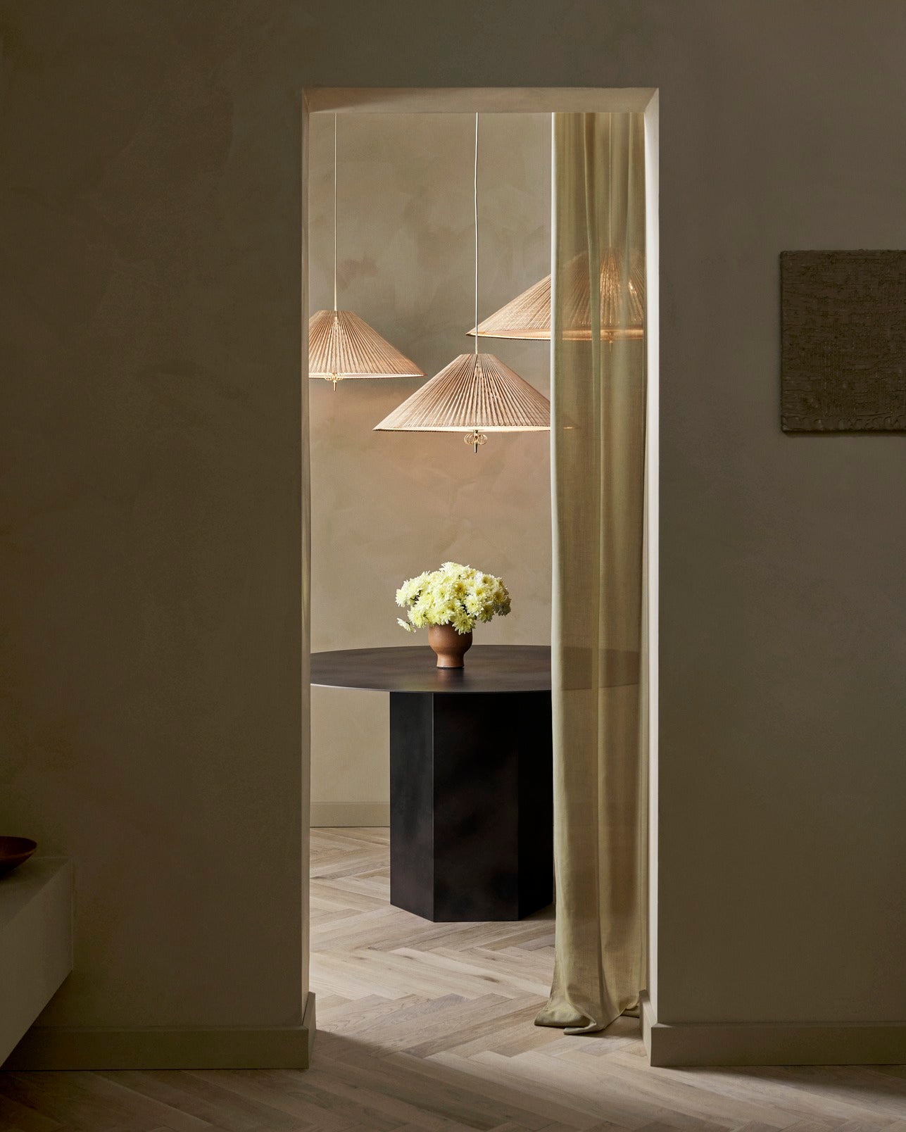 Závesná lampa 1972 bambus