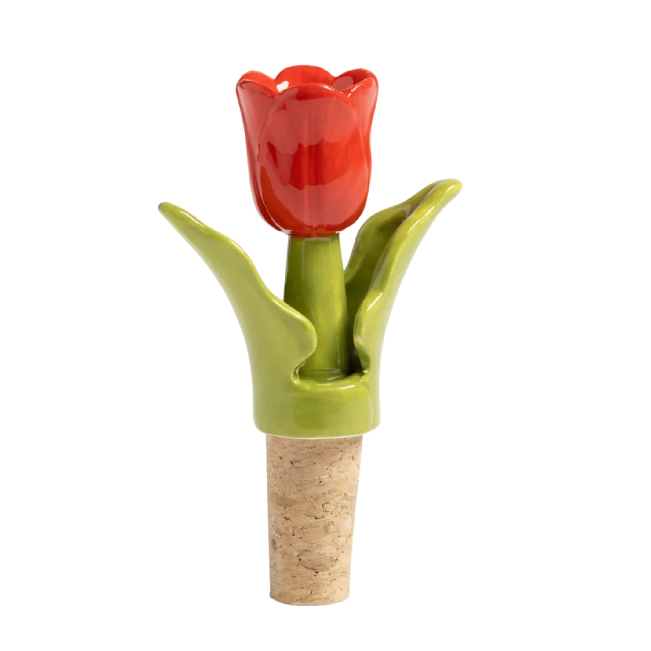 TULIP Bottle Stopper Green with Red