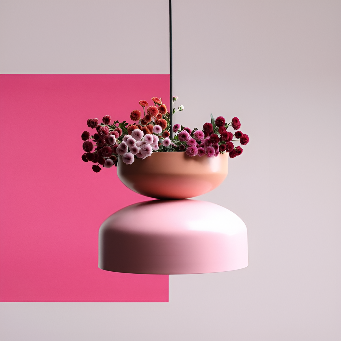 Závesná lampa TULA koralová s ružovou