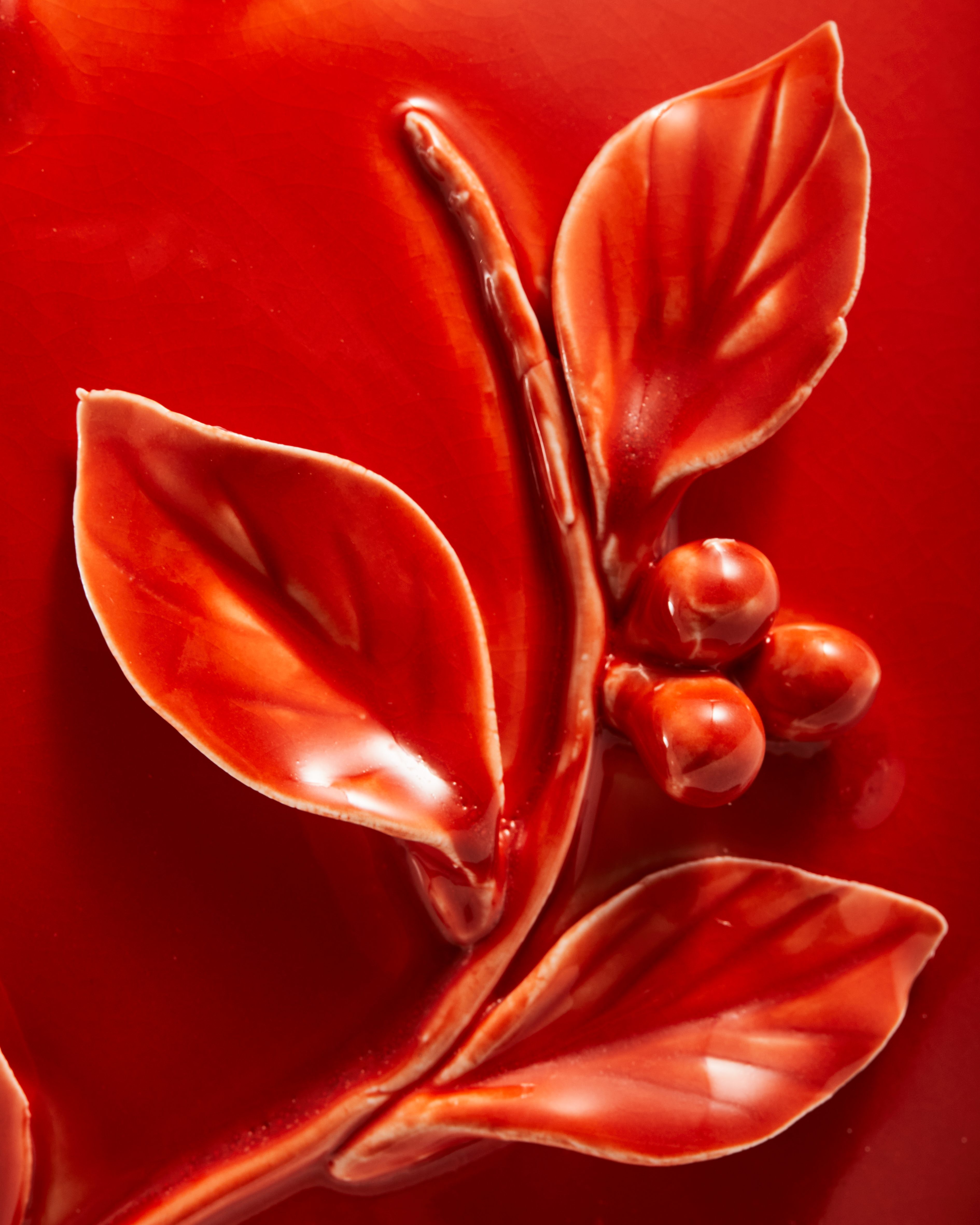 Váza 3D VTÁKY tmavá oranžová