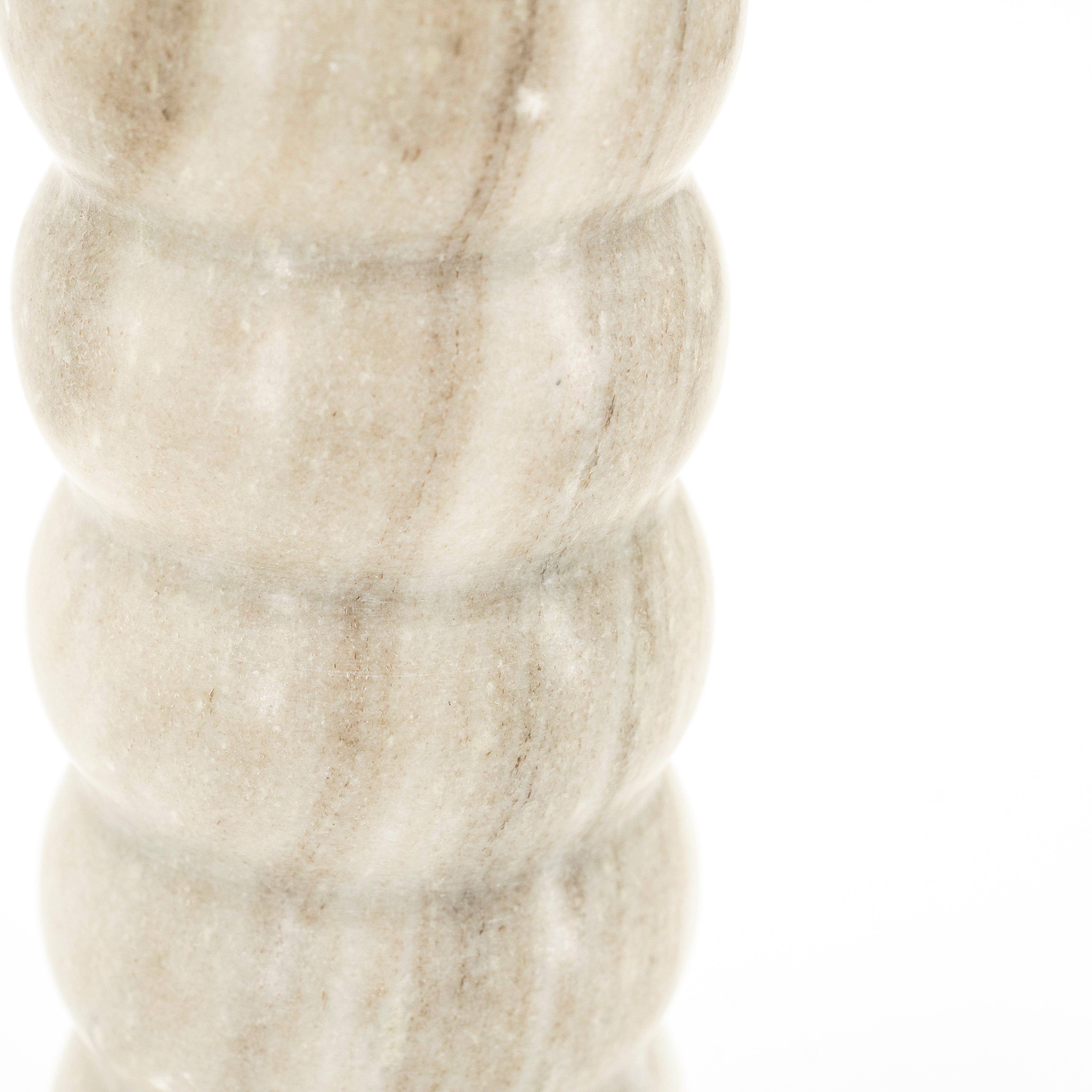 Stolná lampa PATRON béžový mramor s krémovým tienidlo