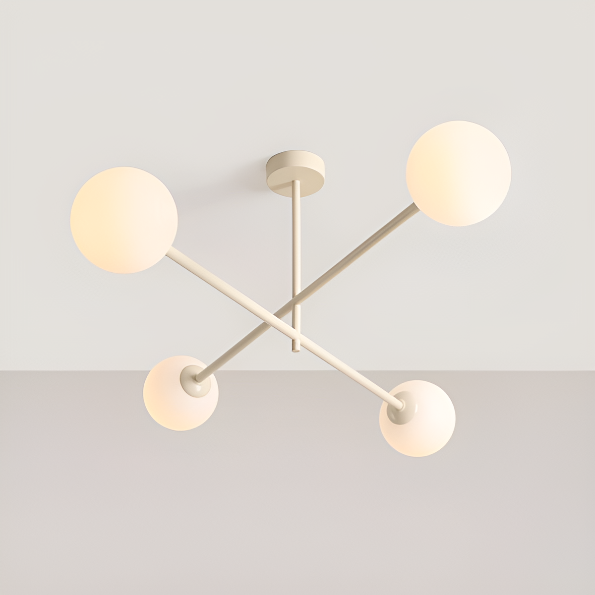 Four-point ceiling lamp PINNE QUATRO cream