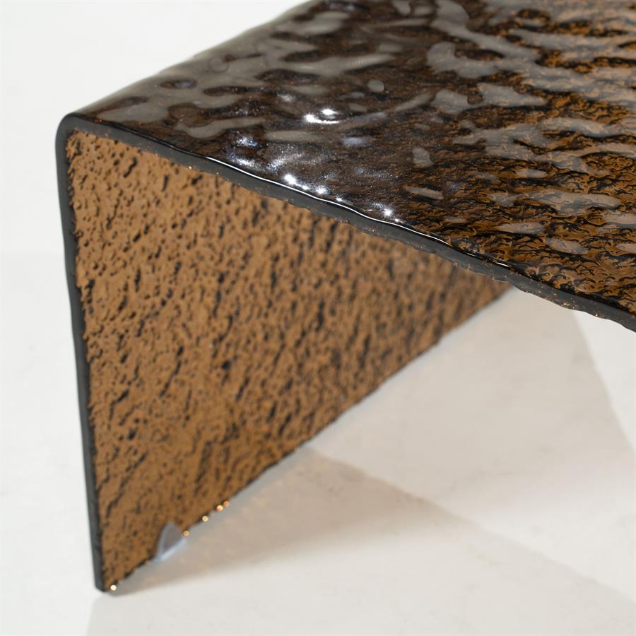 RIPPLE Coffee Table Dark Brown Glass