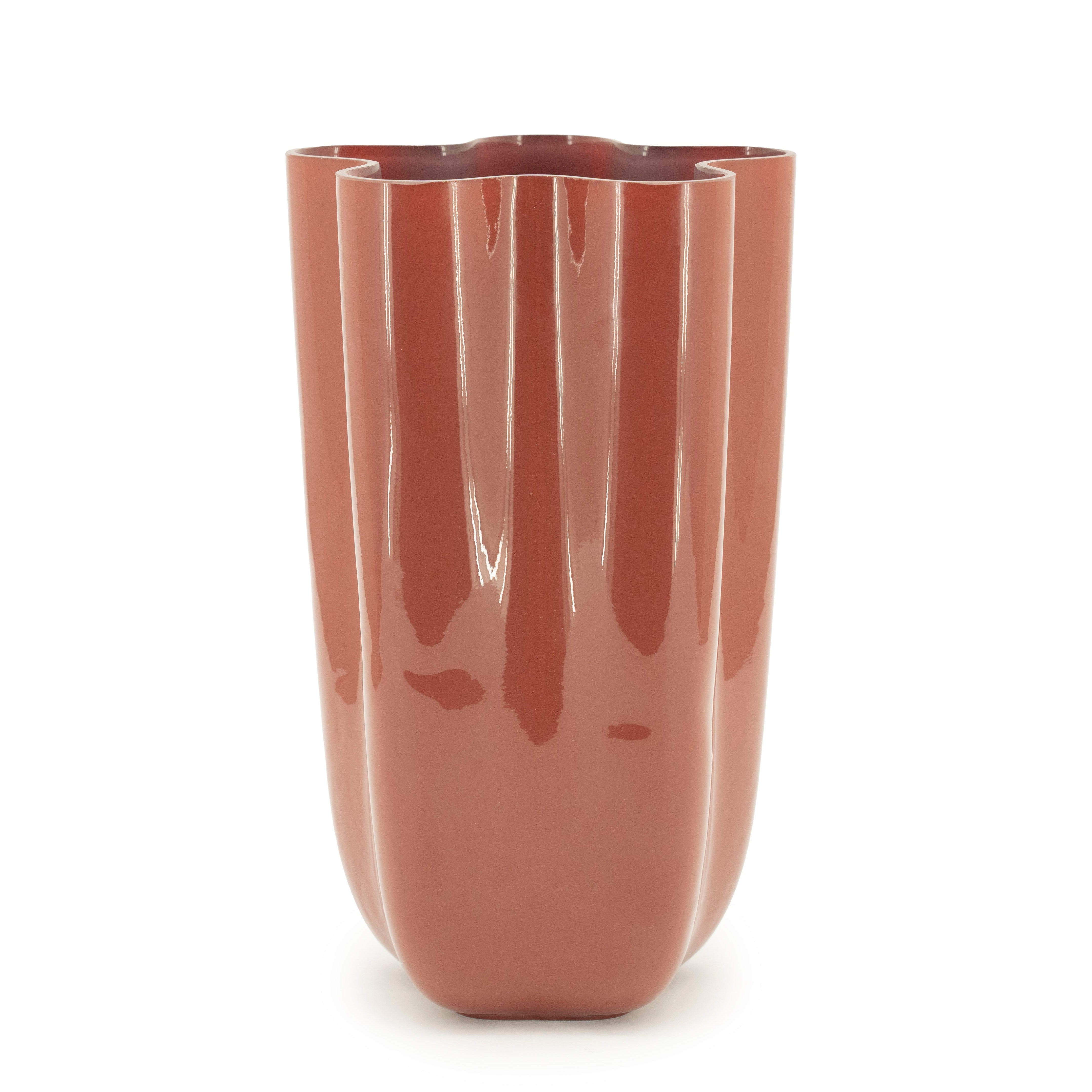 Coral FLORI glass vase