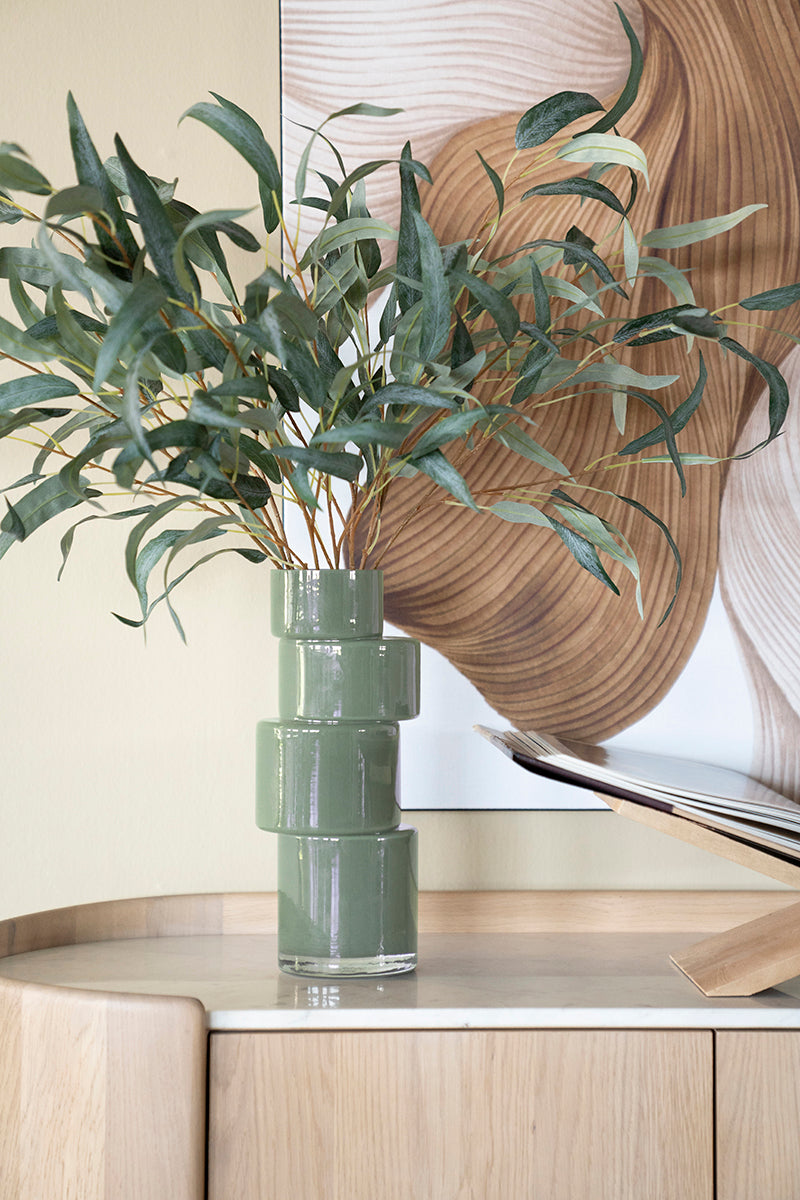 Sklenený váza PILA zelená