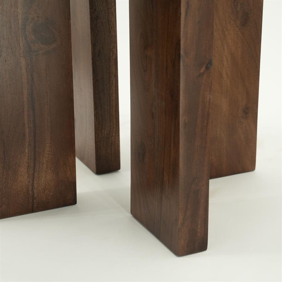 TILED UP Side Table Dark Brown Mango Wood