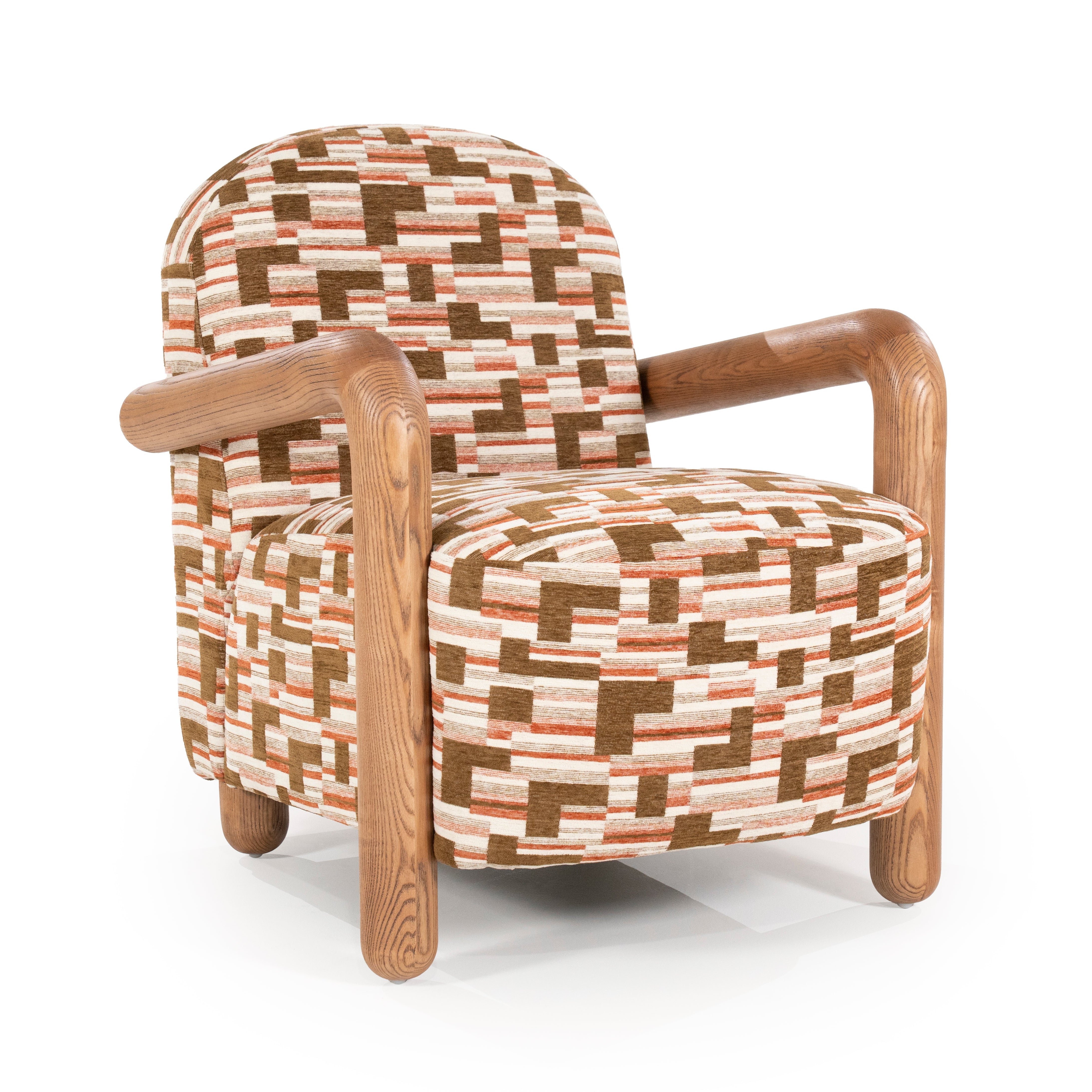 RETROVA cream armchair with brown