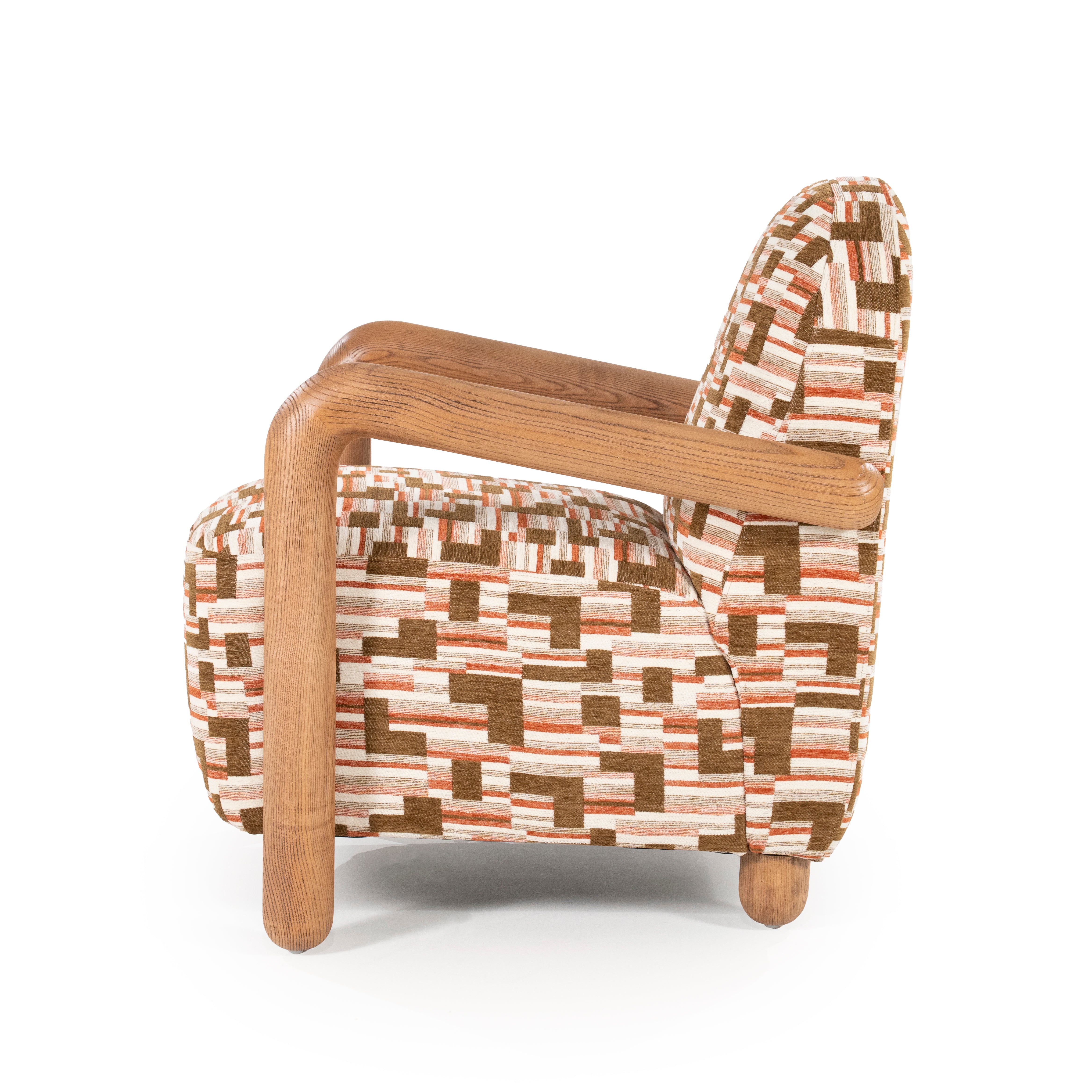 RETROVA cream armchair with brown