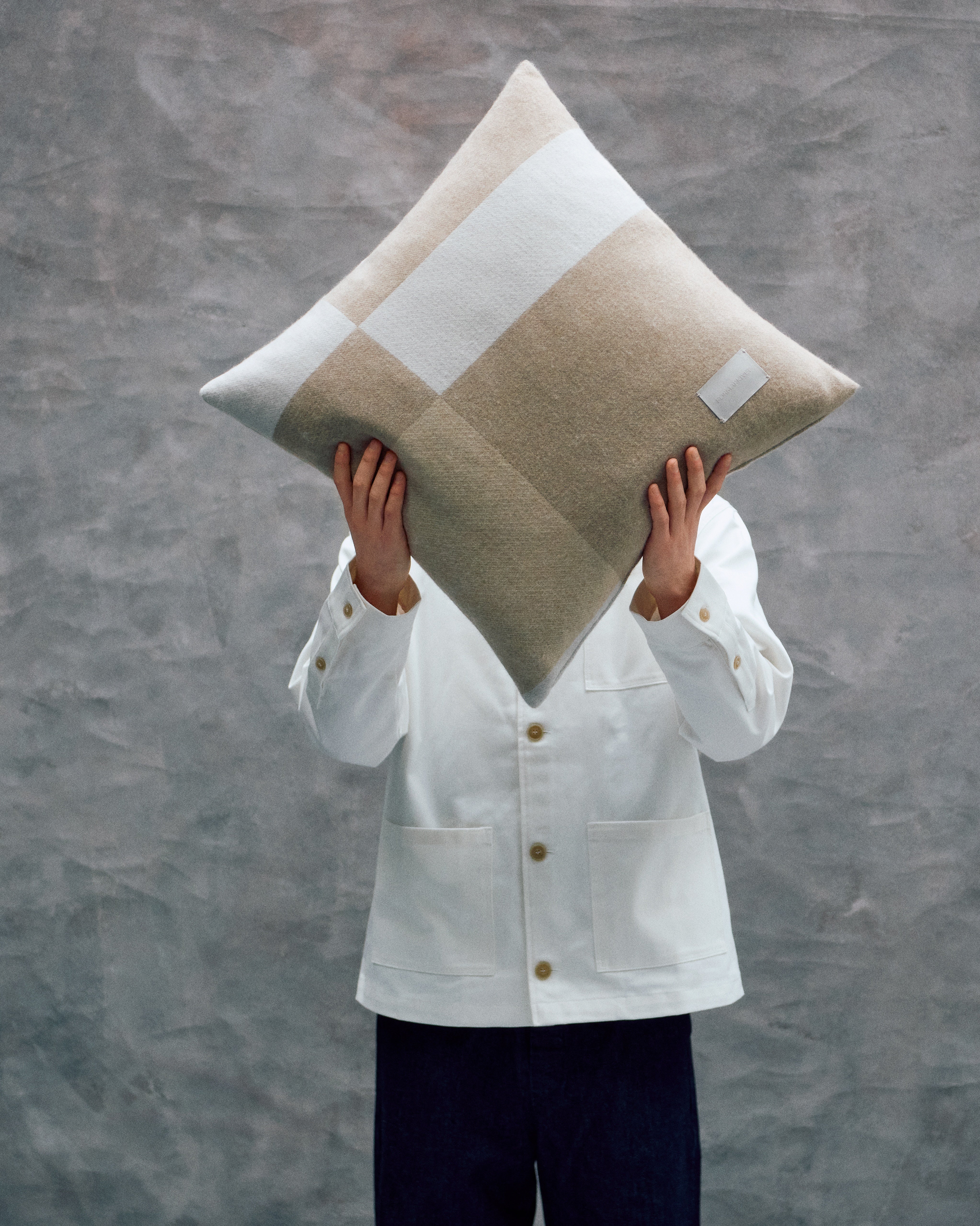 BIG LOGO Pillow Sand Beige