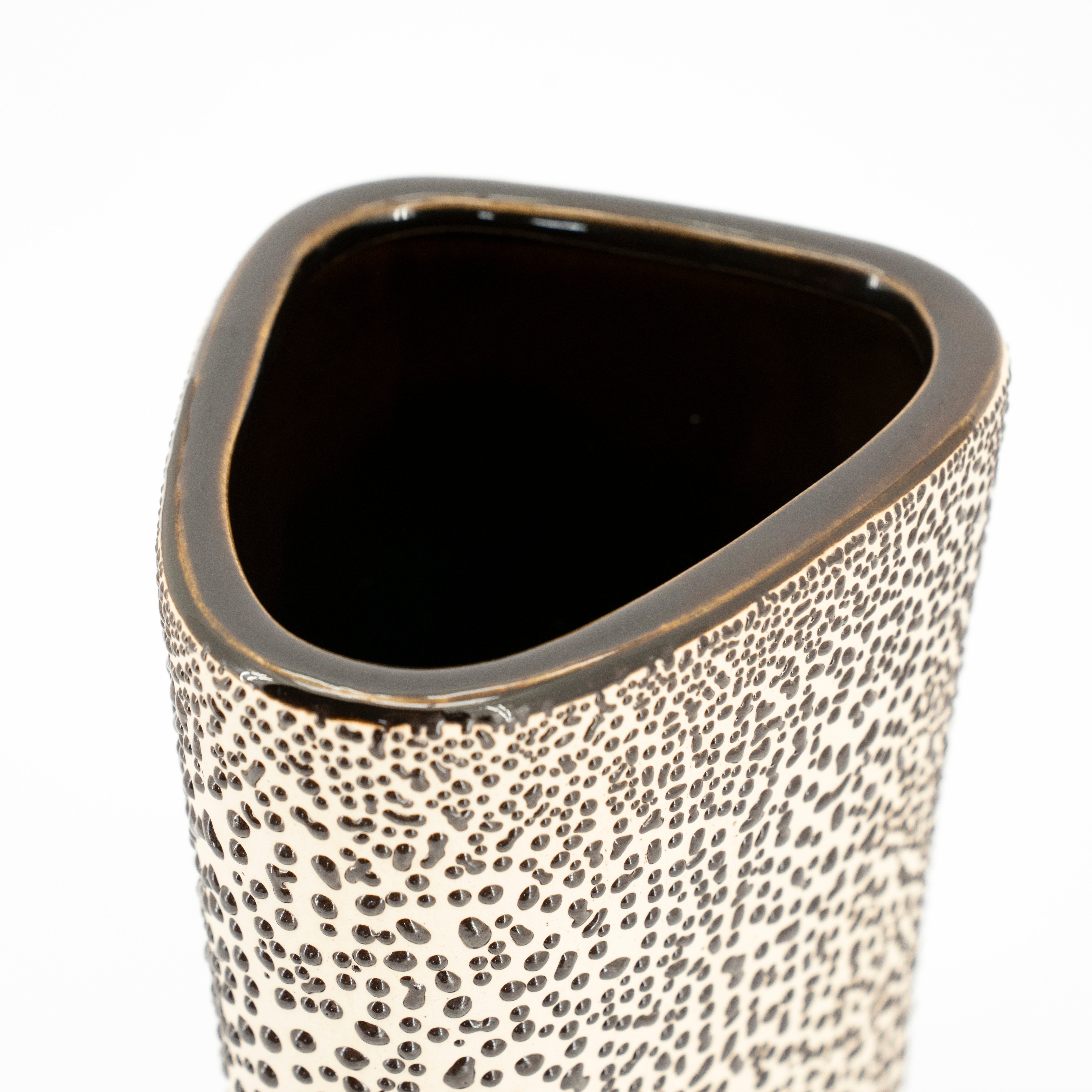 DOTANGLE vase brown ceramic