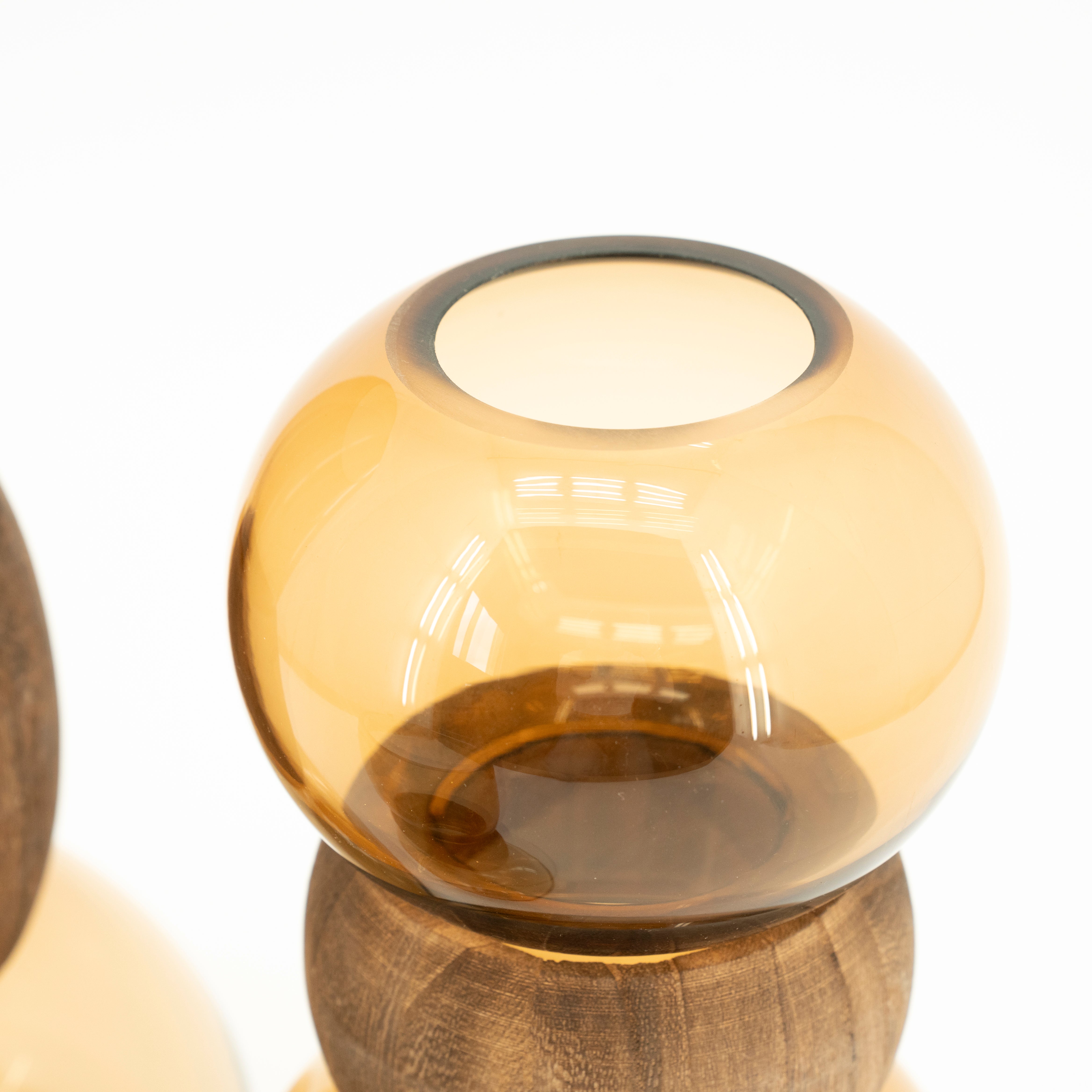 Váza VERRA béžové sklo s drevom