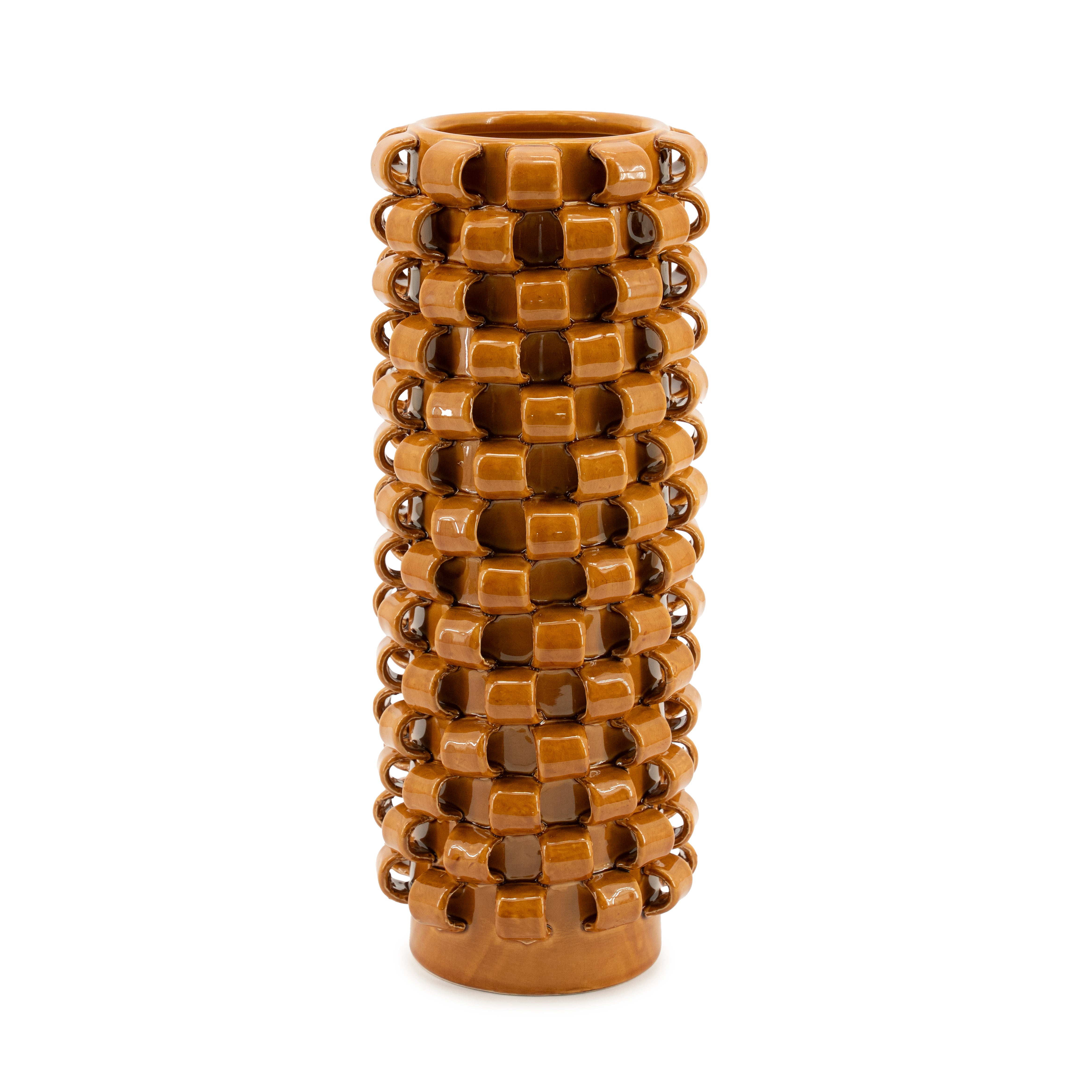 LOOPA mustard ceramic vase